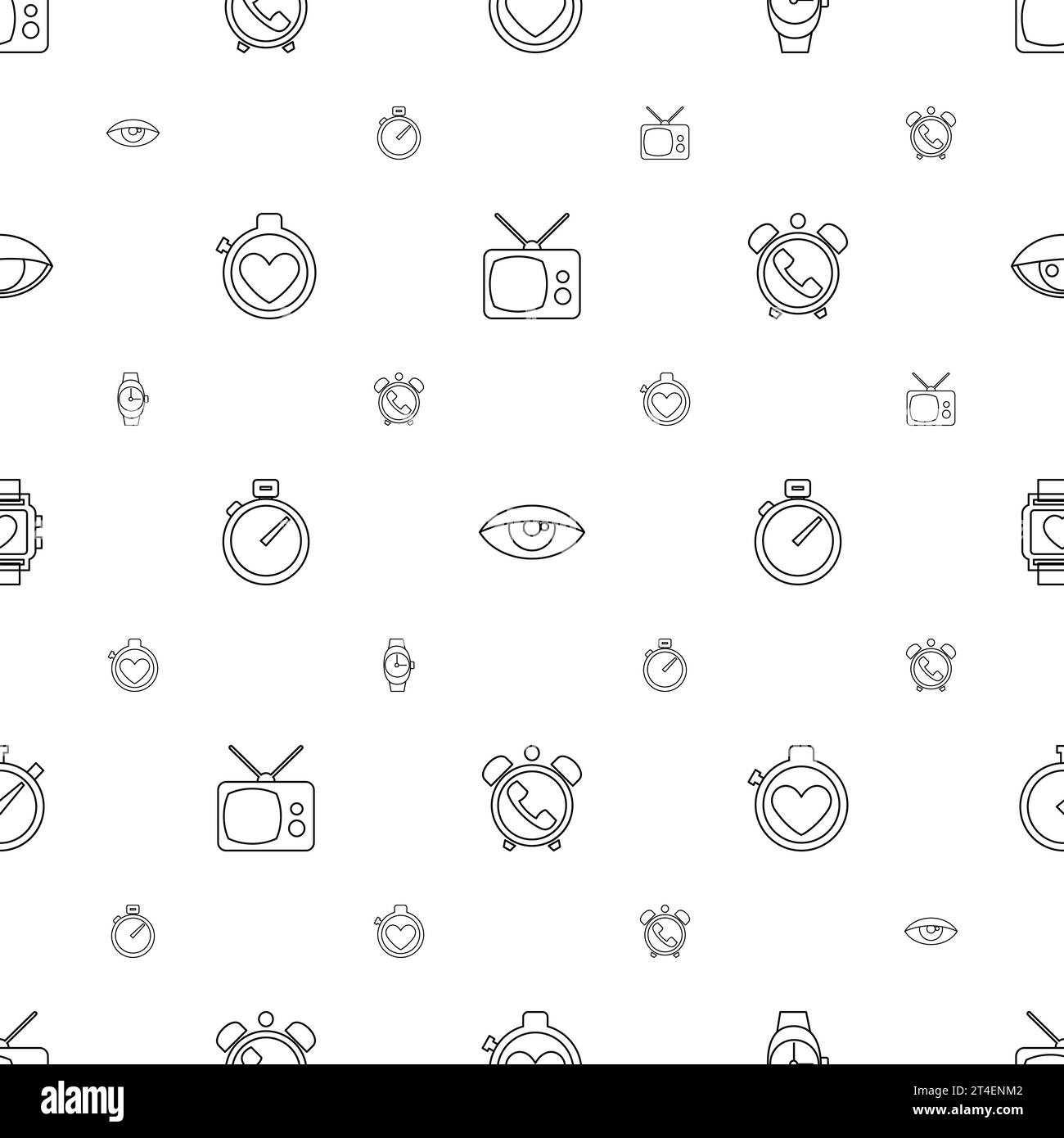 Watch icons pattern seamless white background Vector Image Stock Vector ...