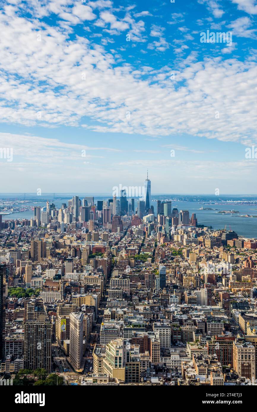 Aerial view of spectacular New York City Stock Photo