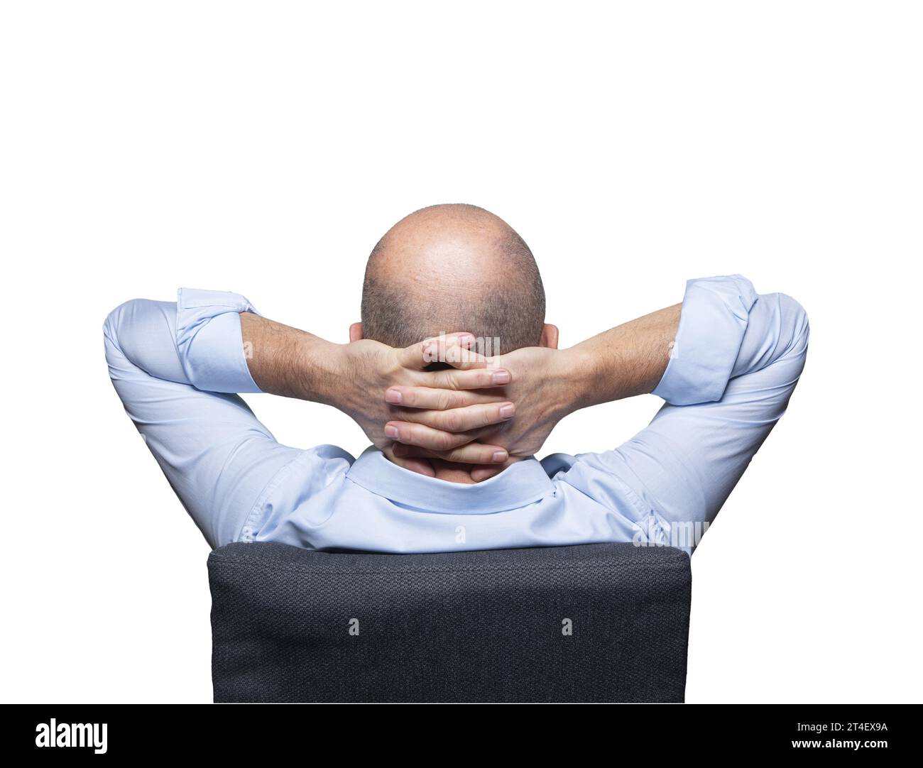 relaxed man on the chair with a transparent background Stock Photo