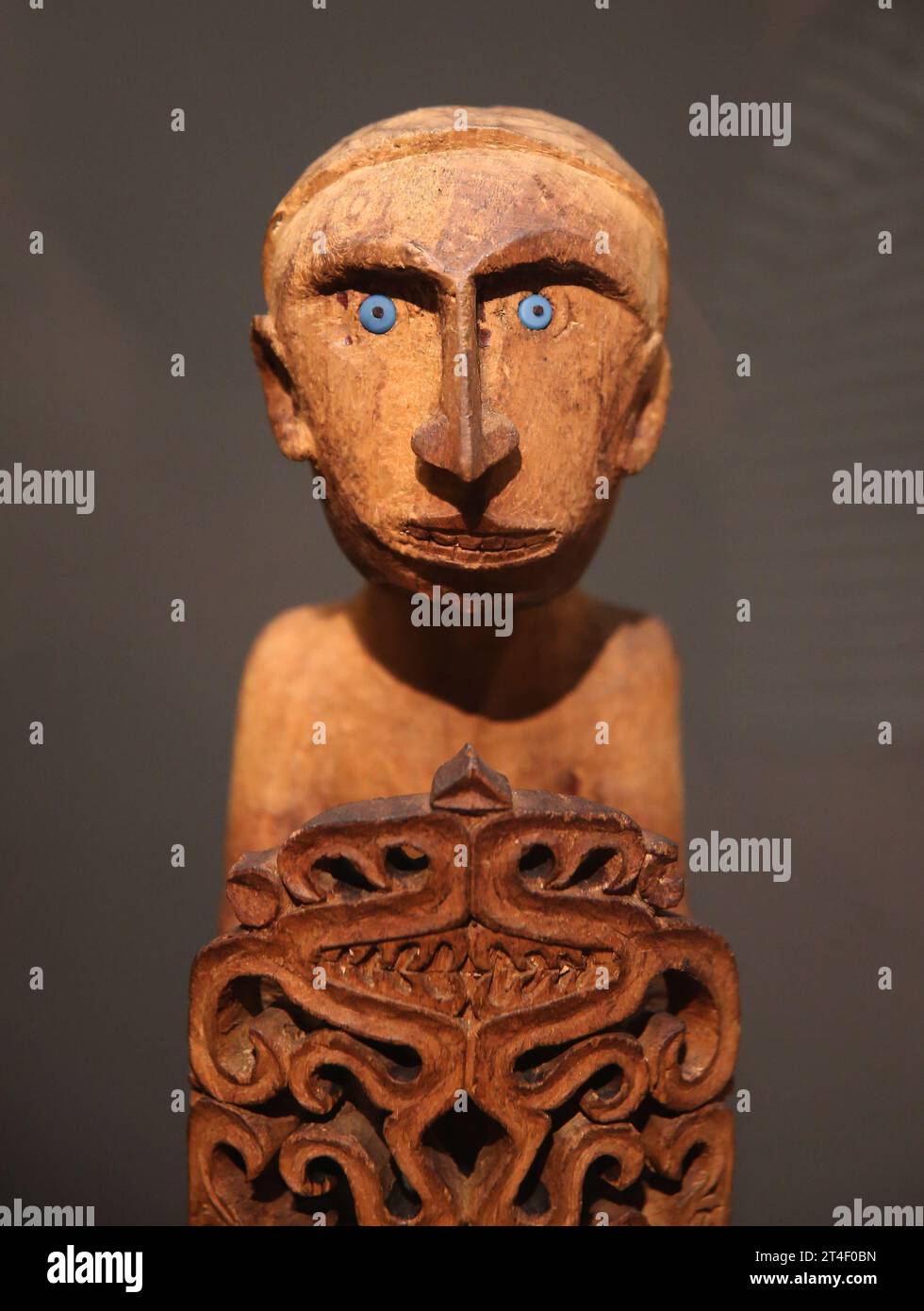 Korwar. A helper from the spirit world. Bay (West Papua). Before 1865. Wood, glass. Exposition The Human Image. Organised by British Museum and "La Ca Stock Photo
