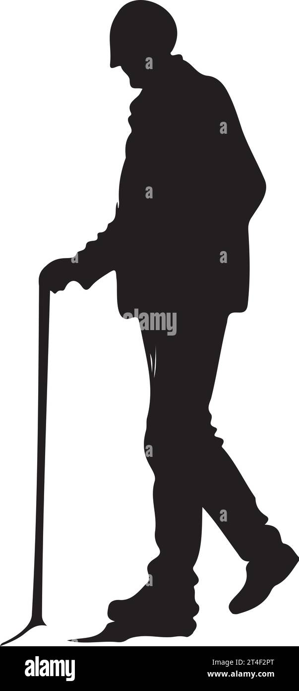 Old Man Silhouette Illustration Vector Stock Vector Image & Art - Alamy