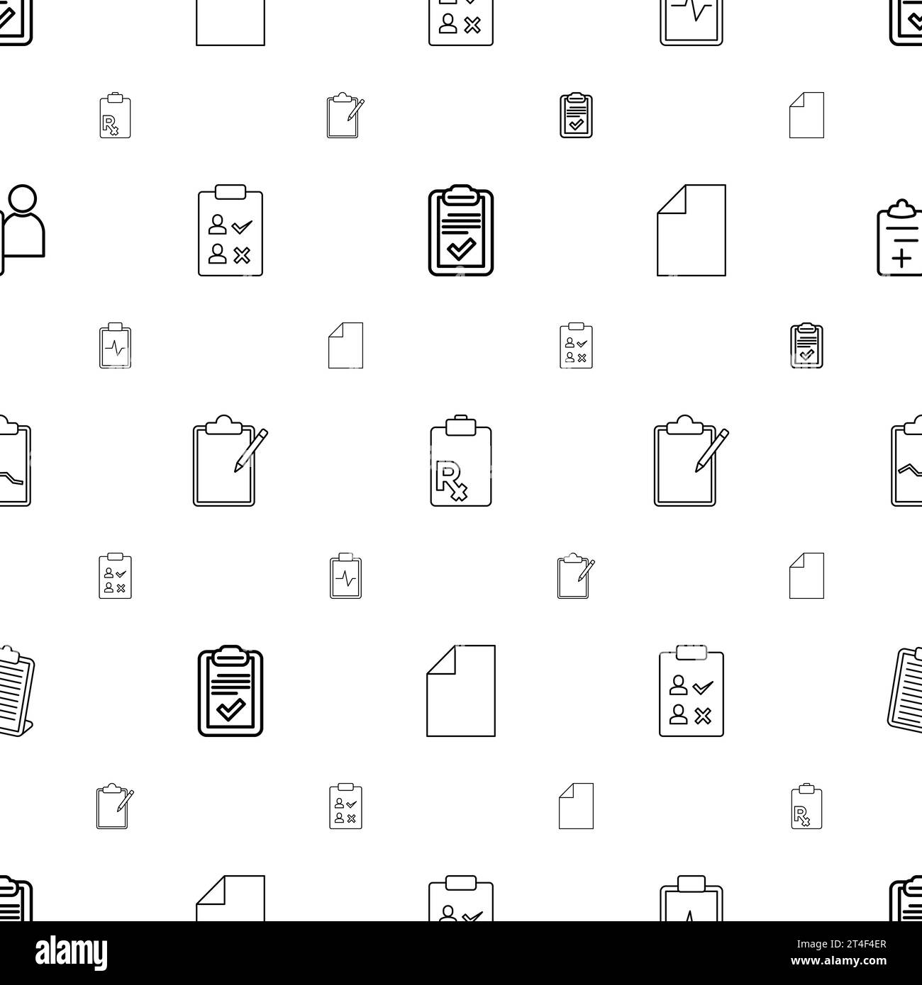 Clipboard icons pattern seamless white background Vector Image Stock ...