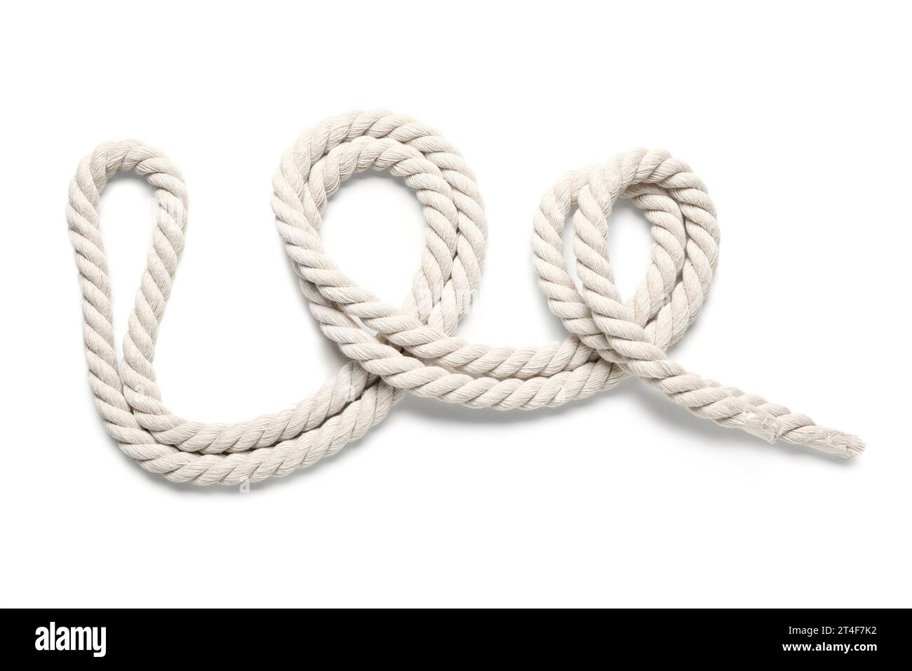 Long rope on white background Stock Photo - Alamy
