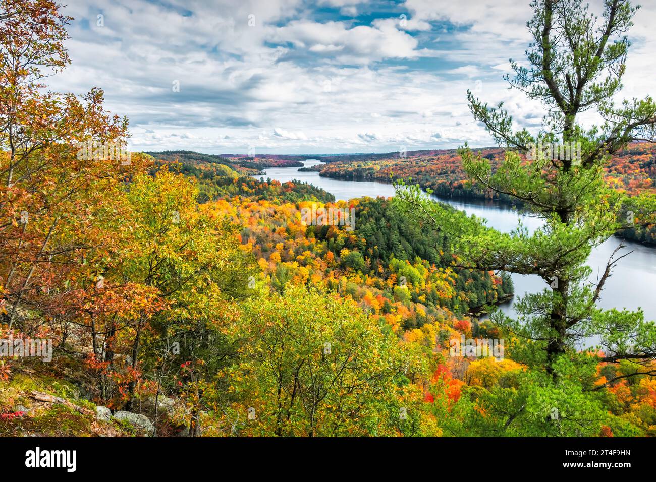 View from Mont Cascades in the Gatineau Hills near Ottawa, Canada Stock Photo