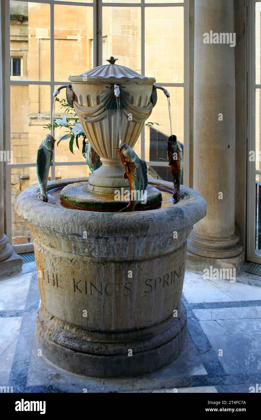 The king's spring at the Pump Room Tearooms in Bath. Stock Photo