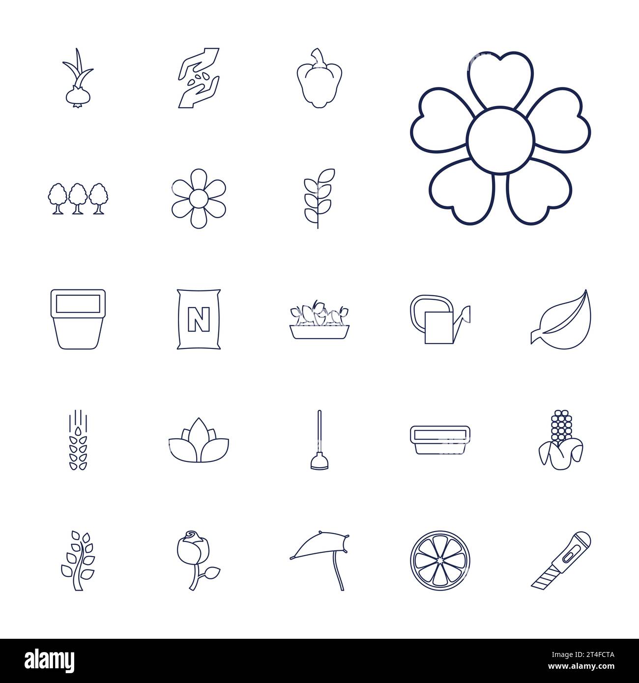 Plant icons Royalty Free Vector Image Stock Vector