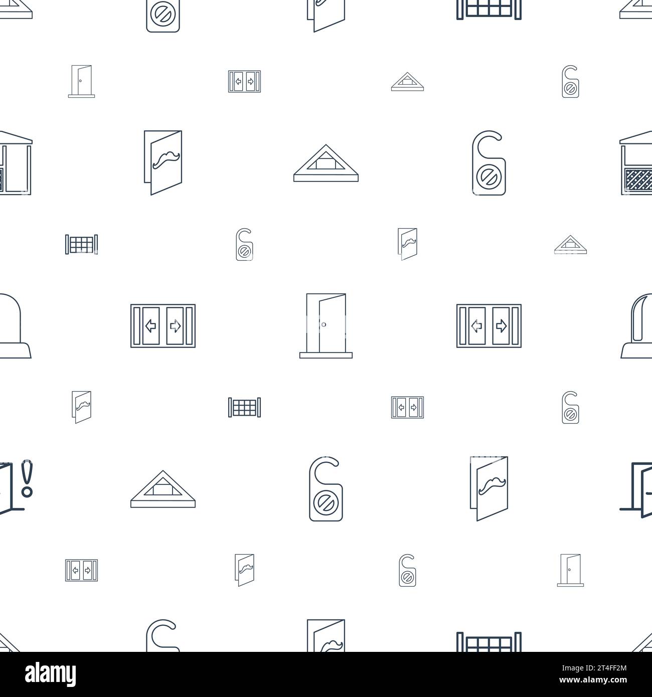 Entrance icons pattern seamless white background Vector Image Stock ...
