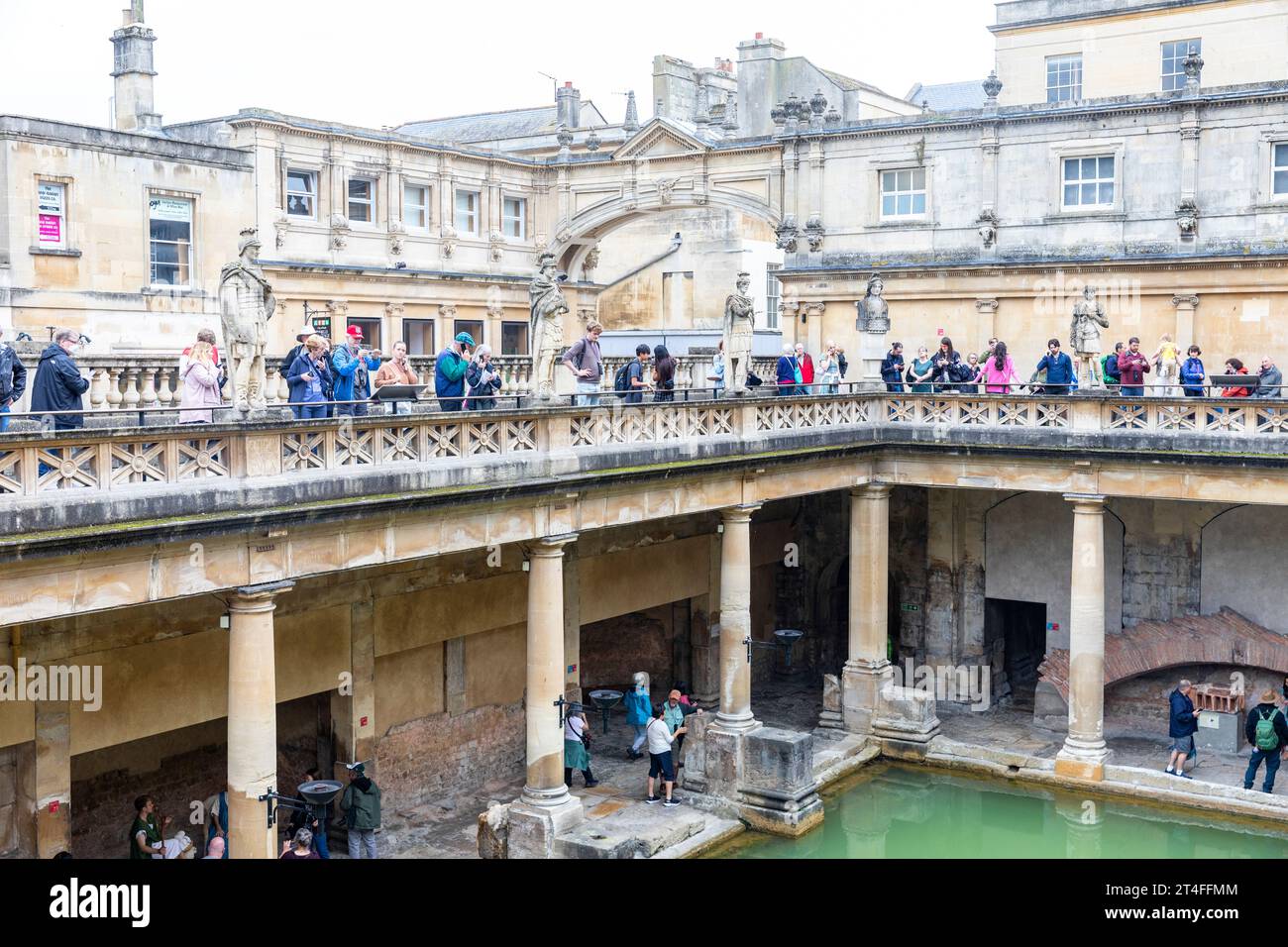 Roman baths, city of Bath Somerset in England, used for public bathing until the end of Roman