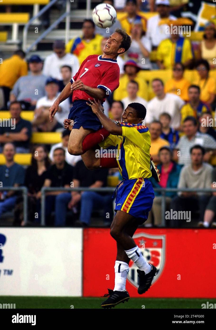 Eddie Lewis in action for USA aginst Ecuador, June 7, 2001. Columbus, Ohio. Stock Photo