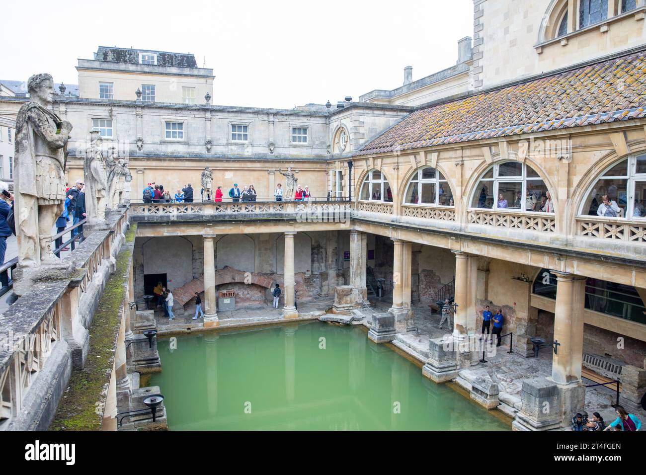 Roman baths, city of Bath Somerset in England, used for public bathing