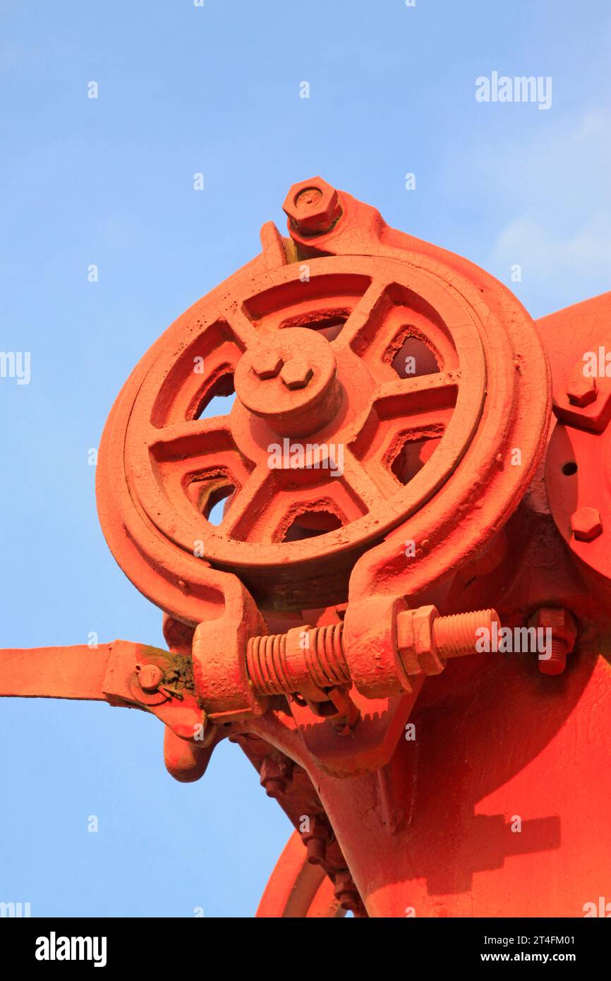 Beam pumping unit crank pulley, closeup of photo Stock Photo Alamy