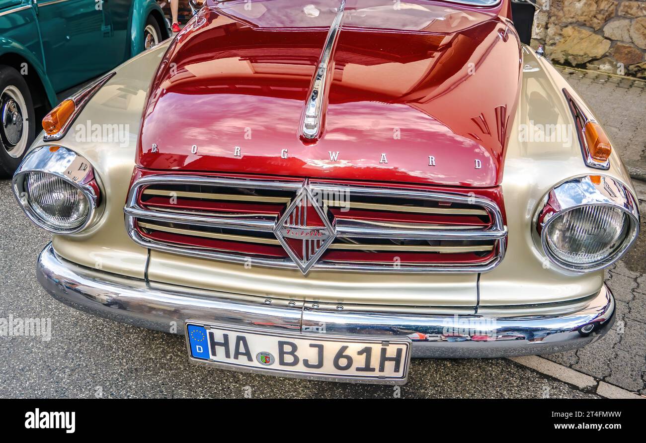 WETTENBERG, HESSE, GERMANY - 07 - 28 - 2023: BORGWARD ISABELLA on a traditional Car Show Golden Oldies near Giessen, Hesse. Stock Photo