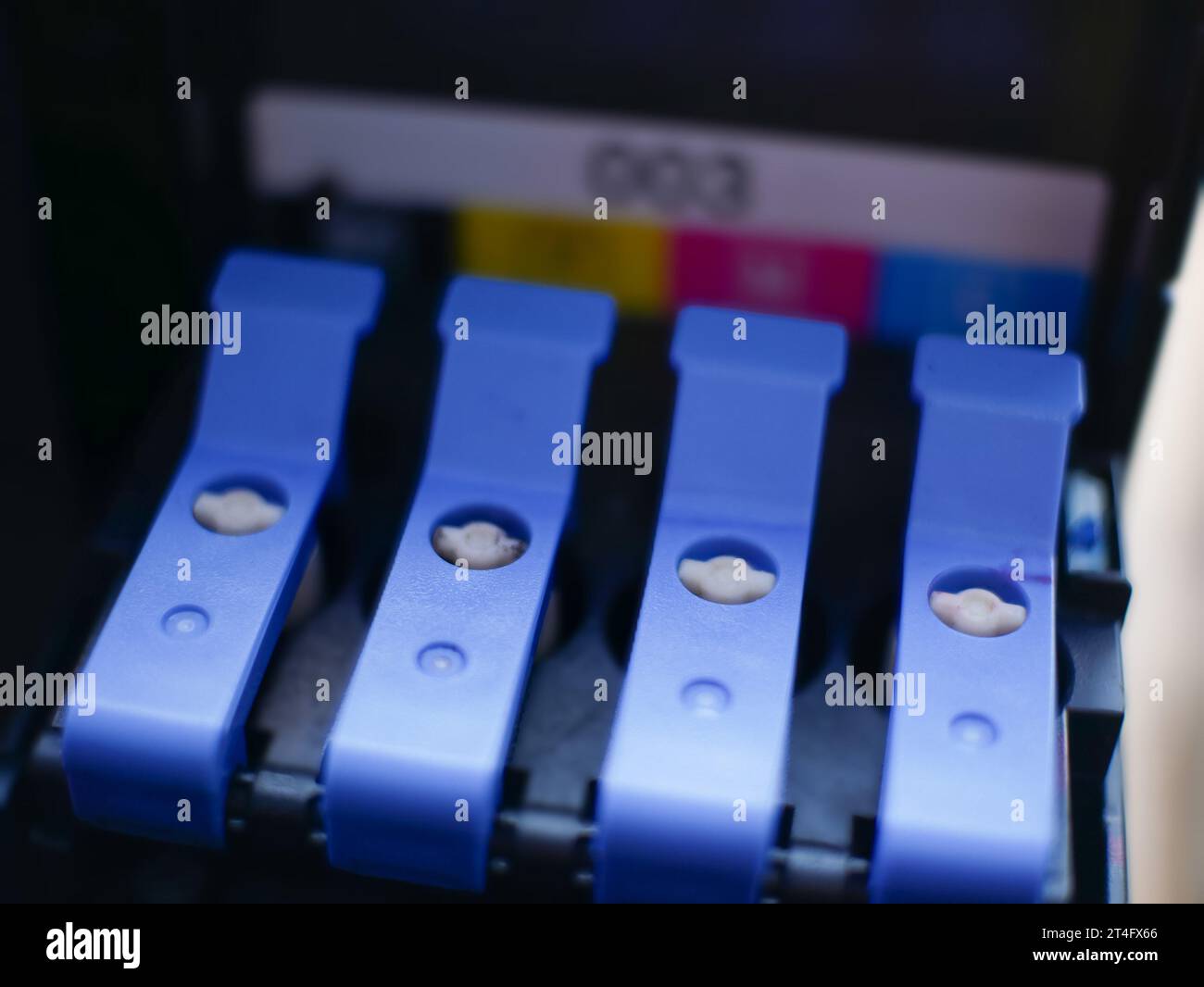 close up of CMYK ink tank on printer Stock Photo - Alamy