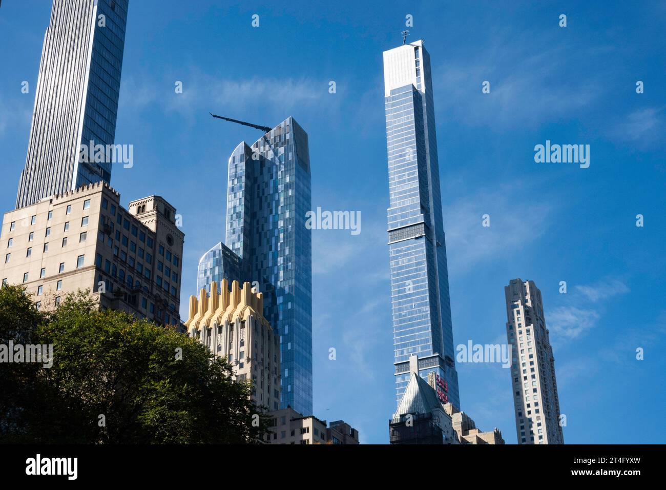 Billionaires row supertall condominiums as seen from Central Park on a