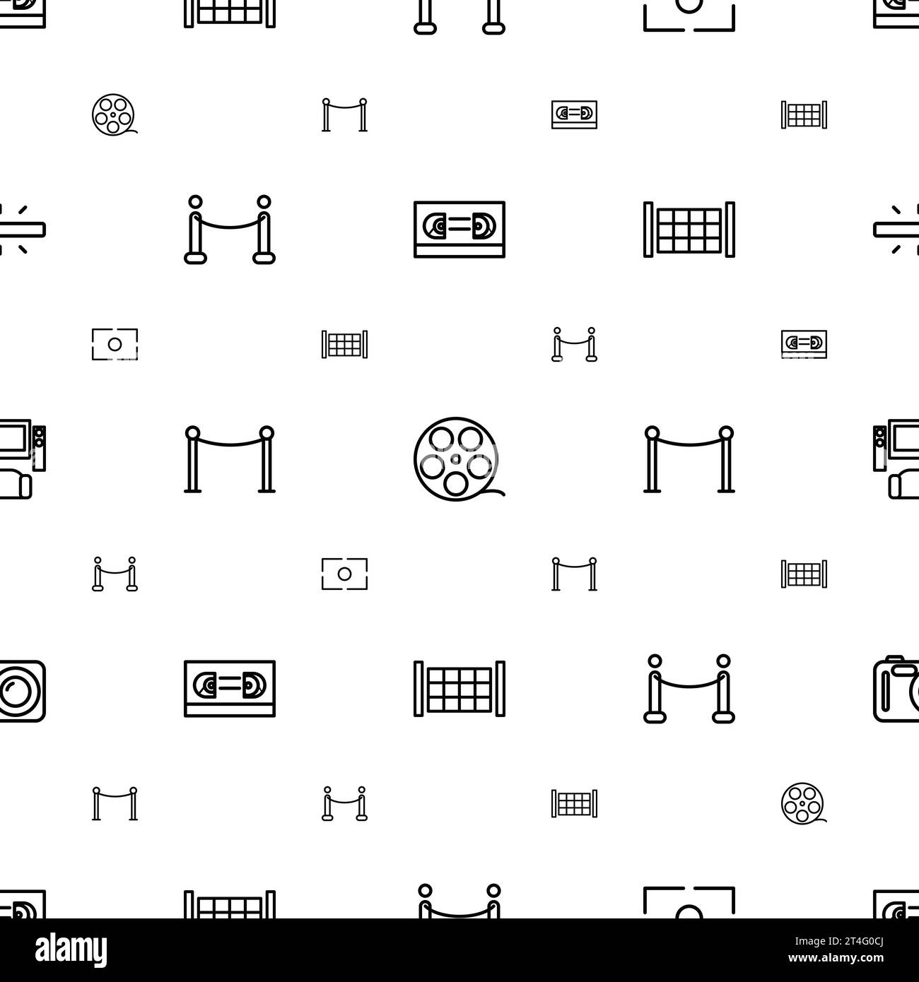 Cinema icons pattern seamless white background Vector Image Stock ...