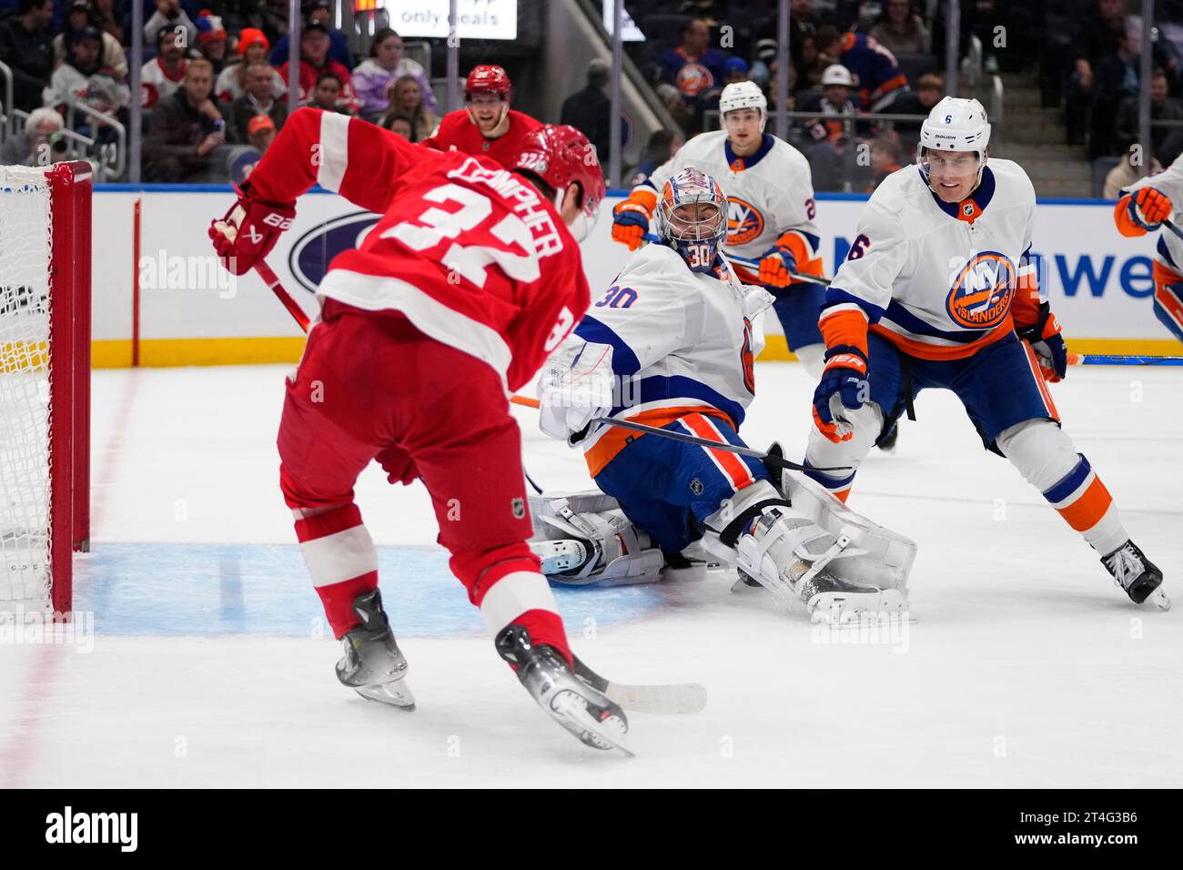 New York Islanders' Ryan Pulock (6) and goaltender Ilya Sorokin (30 ...