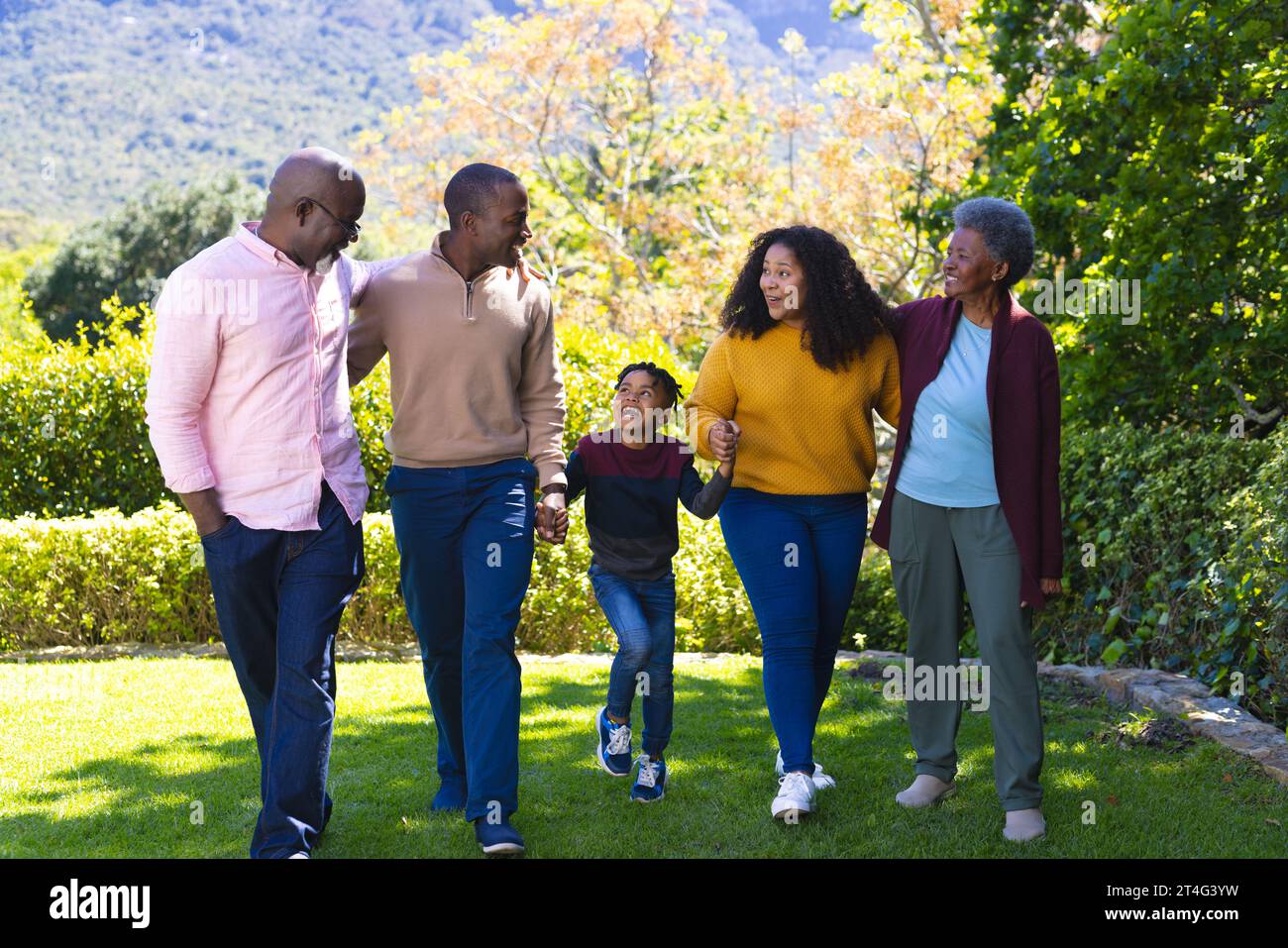 African american family walking in hi-res stock photography and images ...