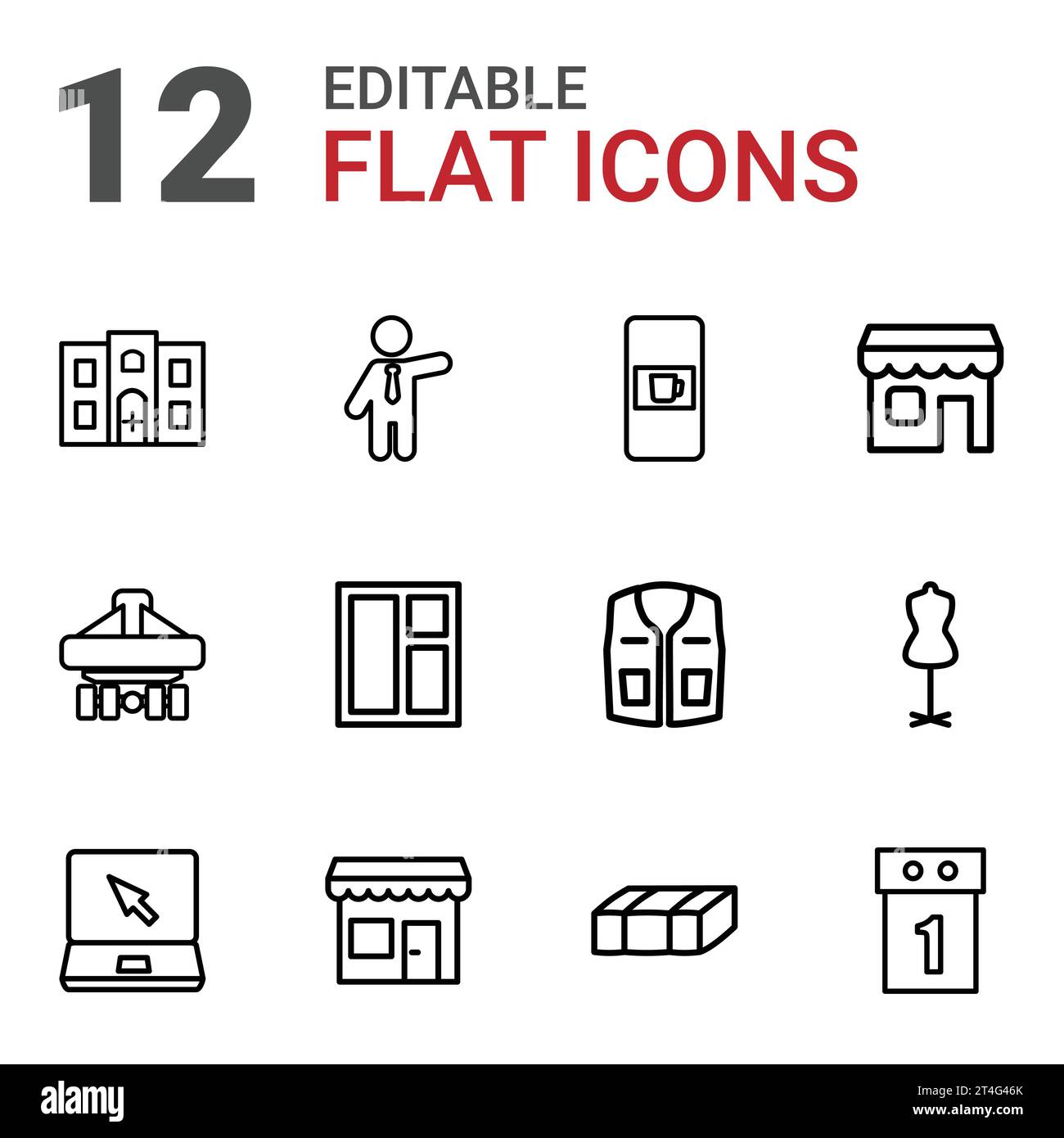 12 front icons Royalty Free Vector Image Stock Vector Image & Art - Alamy