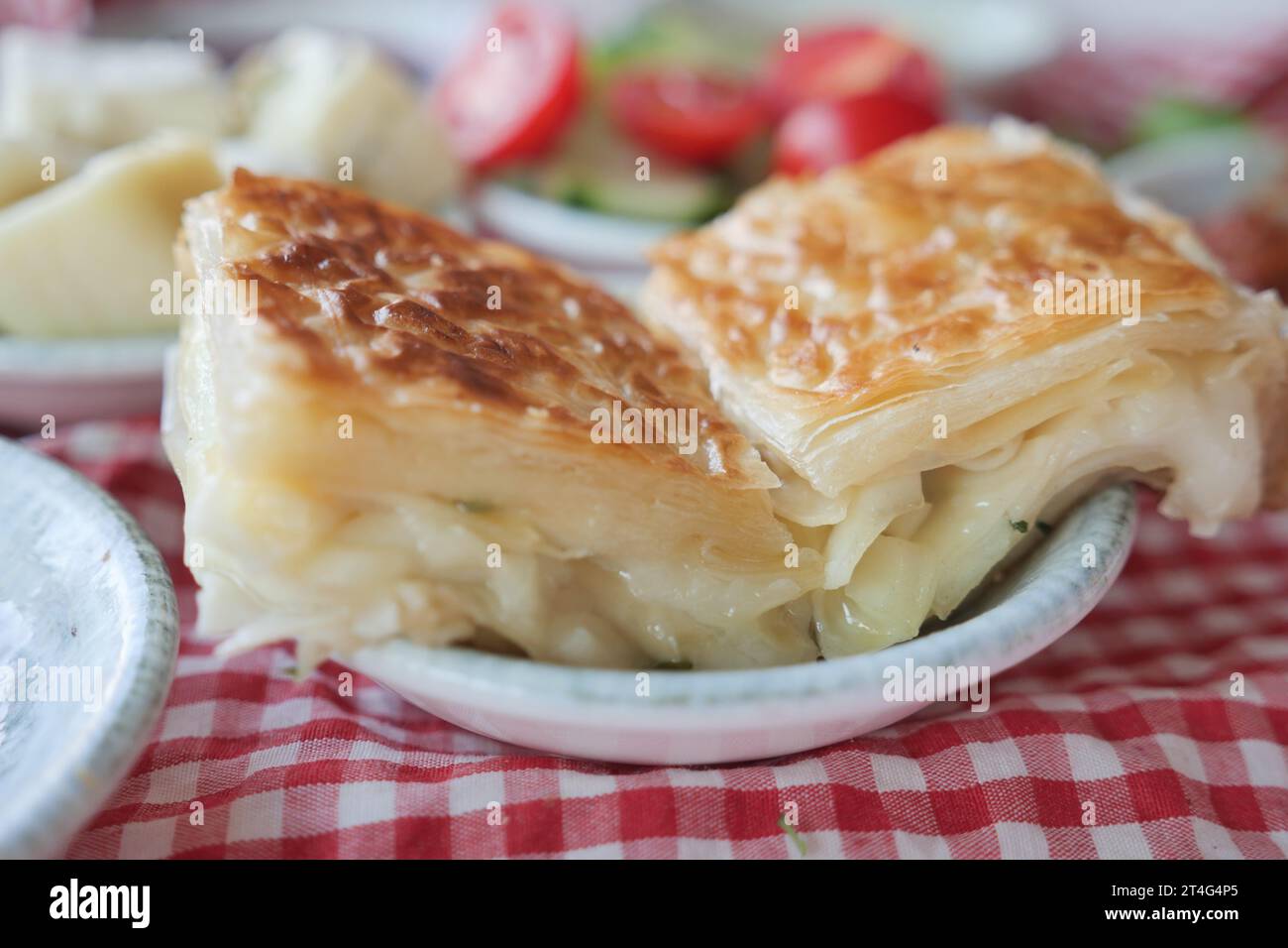 Traditional Turkish Cuisine Pastries and olive on table Stock Photo - Alamy