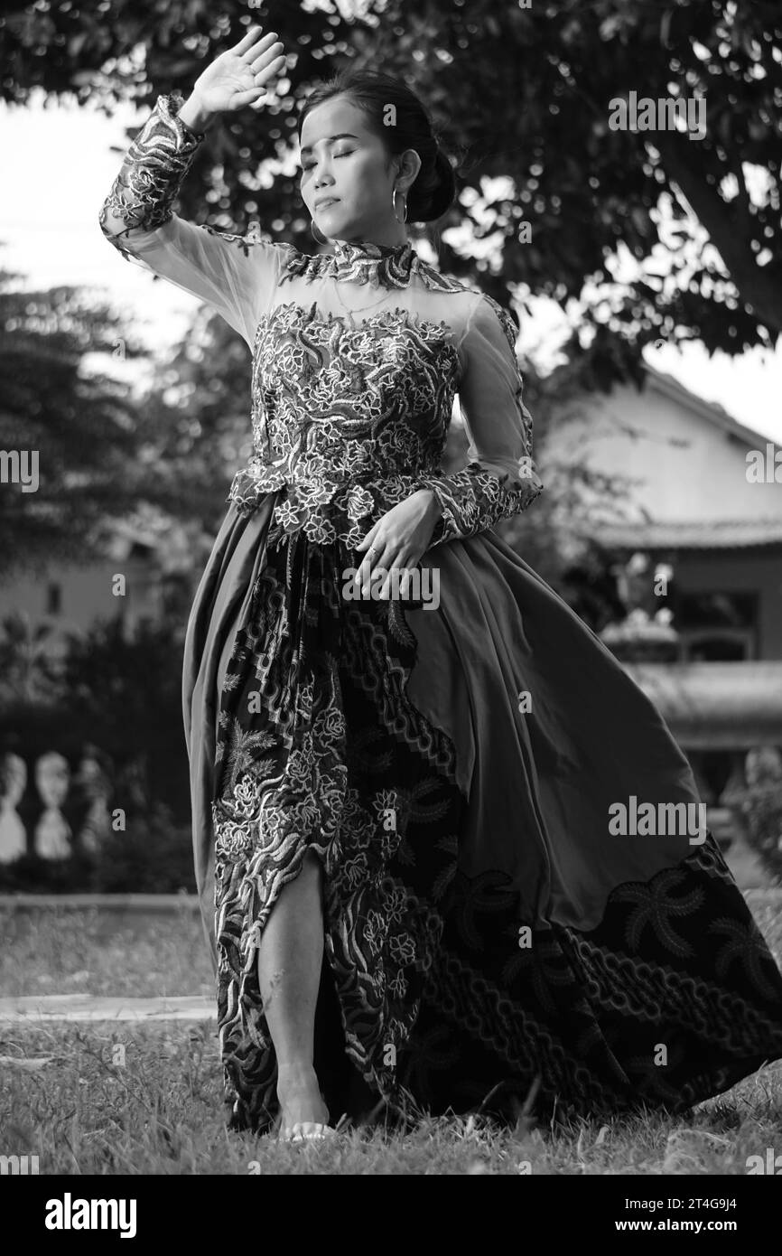 Beautiful Javanese with kebaya. Kebaya is one of traditional Indonesian
