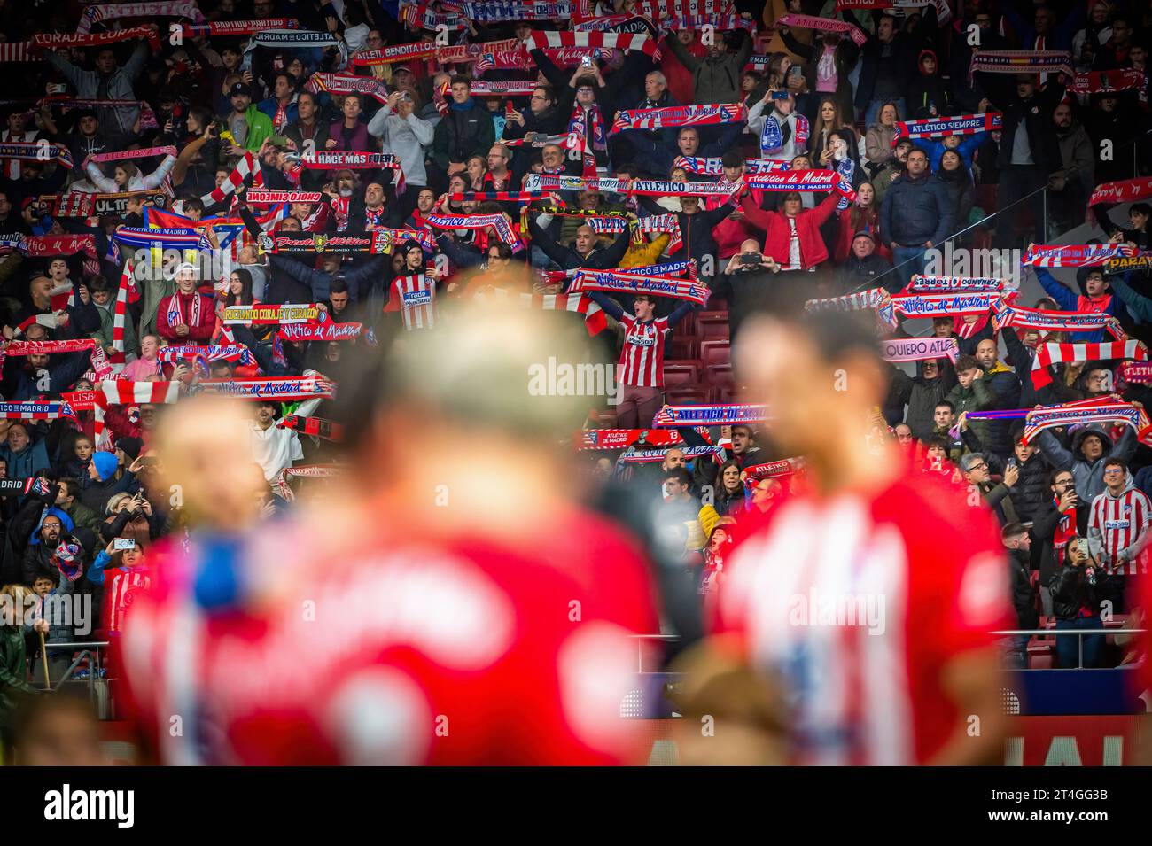 Madrid, Spain. 29th Oct, 2023. Atletico Madrid fans before the football match of Spanish championship La Liga EA Sports between Atletico Madrid vs Alaves played at Metropolitano stadium, Atletico Madrid 2 : 1 Alaves Credit: SOPA Images Limited/Alamy Live News Stock Photo