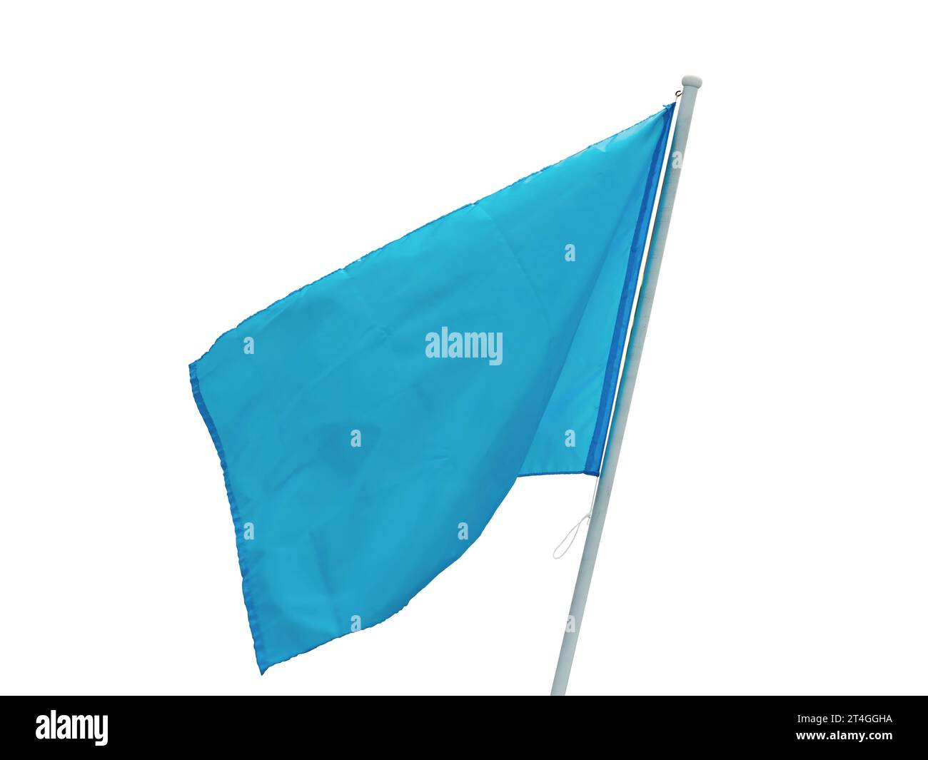 Blue Blank Flag Template Isolated on a White Background Stock Photo