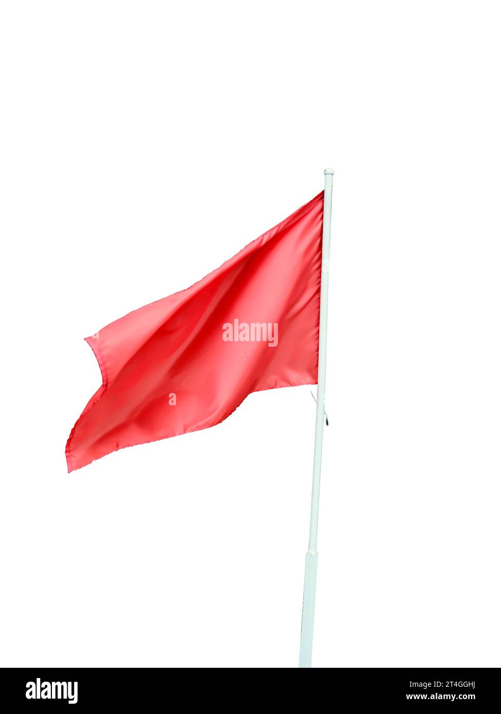 Red Blank Flag Template Isolated on a White Background Stock Photo