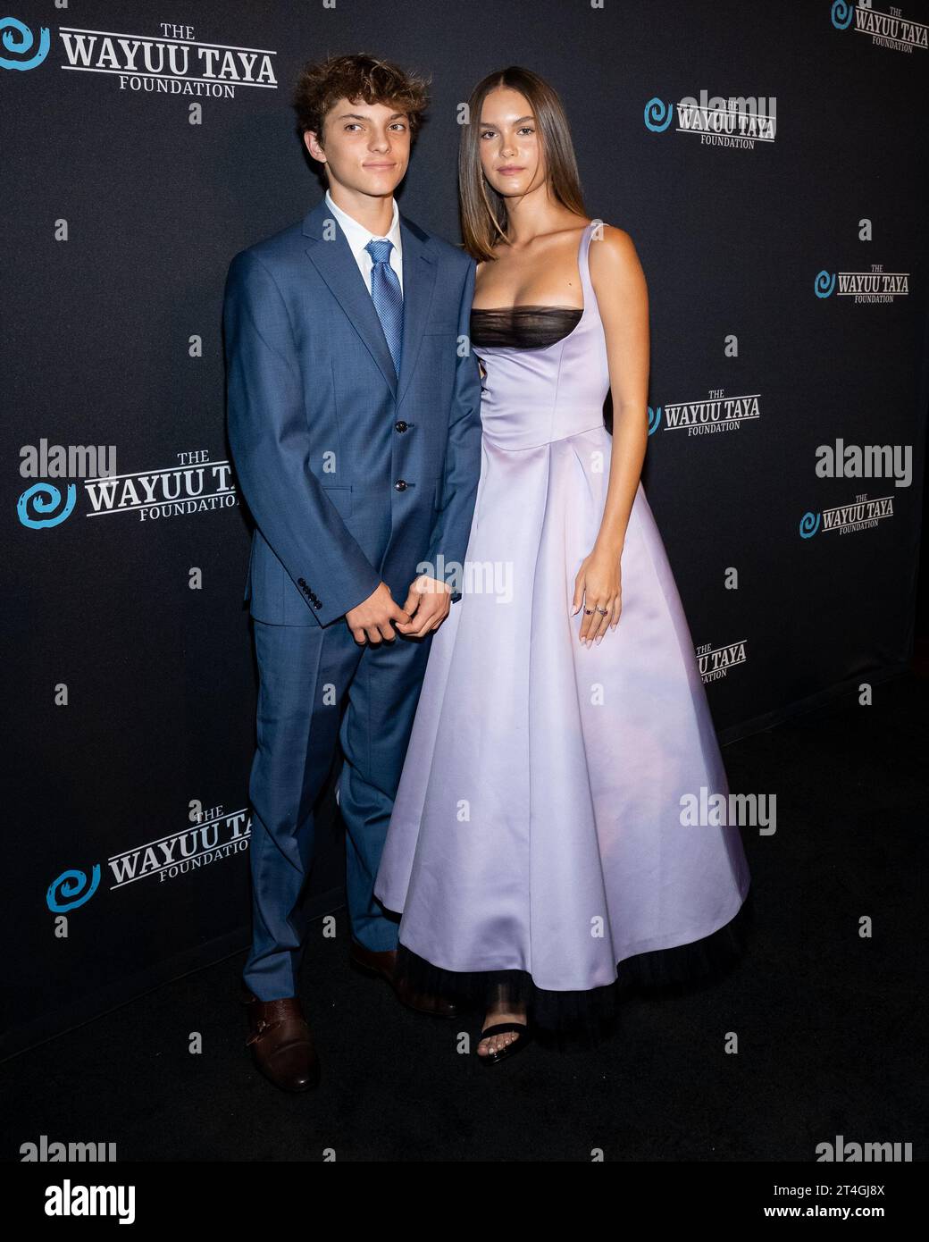 Henry Fousekis and Maya Caririllo Velásquez arrive on the red carpet for the Wayuu Taya