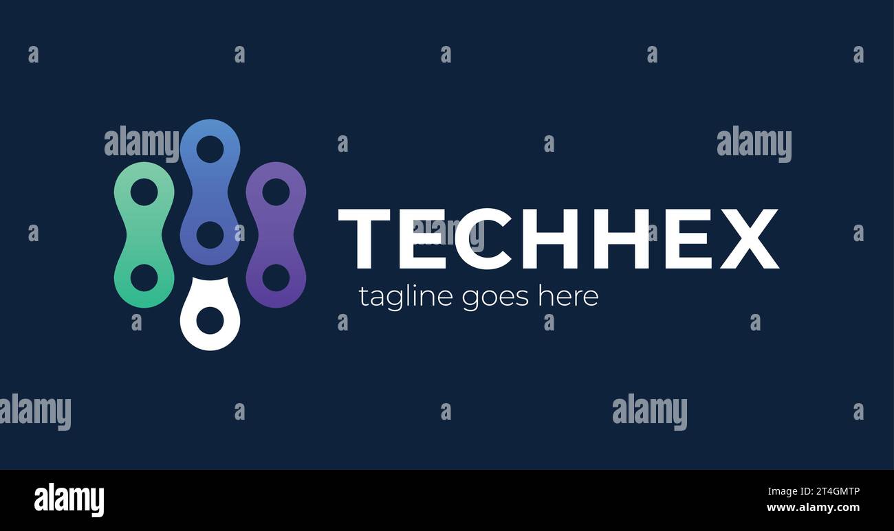 Hexagon nodes abstract logo technology hexagonal Vector Image Stock ...