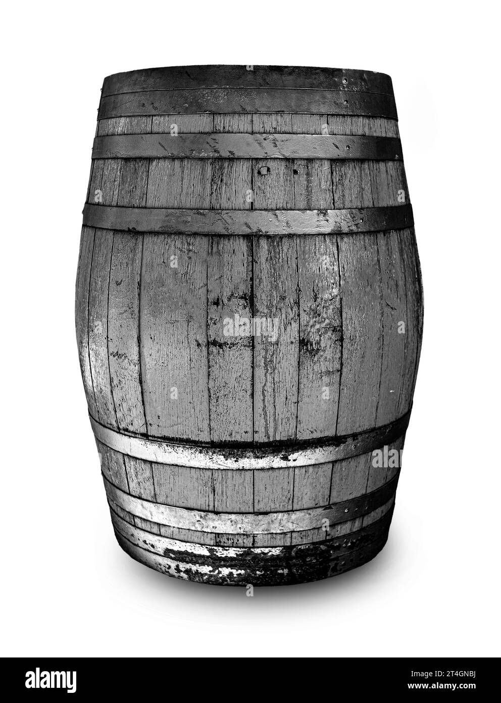 The old wooden barrel isolated on white background Stock Photo Alamy