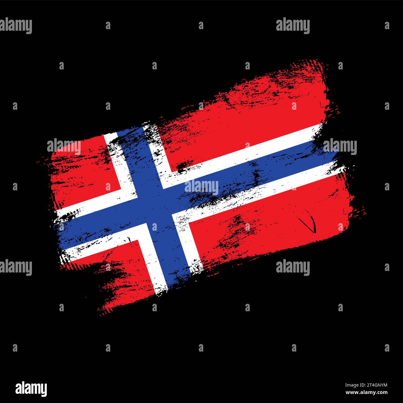 Norway flag grunge brush background old Royalty Free Vector Stock ...