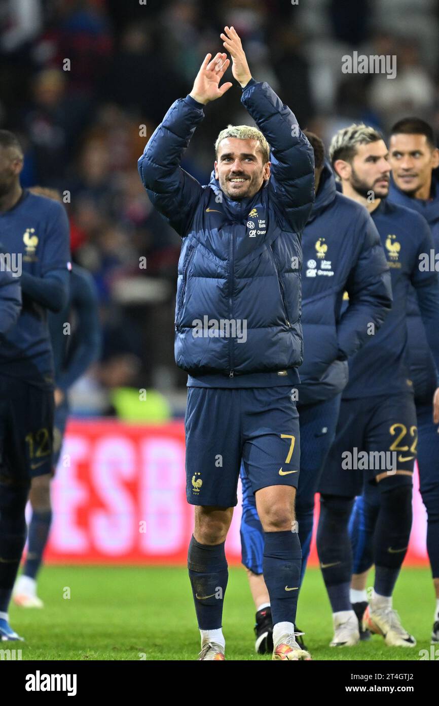 Antoine Griezmann (7) of France pictured during a soccer game between the national teams of France and Scotland in friendly game, on October 17 , 2023 in Lille, France. (Photo by David Catry / Sportpix) Stock Photo