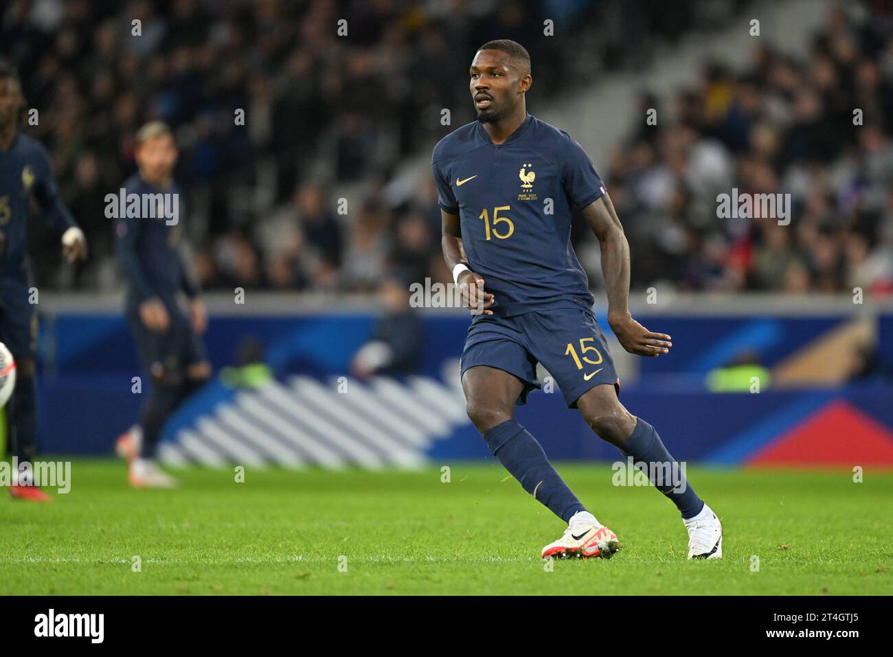 Marcus Thuram (15) of France pictured during a soccer game between the national teams of France and Scotland in friendly game, on October 17 , 2023 in Lille, France. (Photo by David Catry / Sportpix) Stock Photo