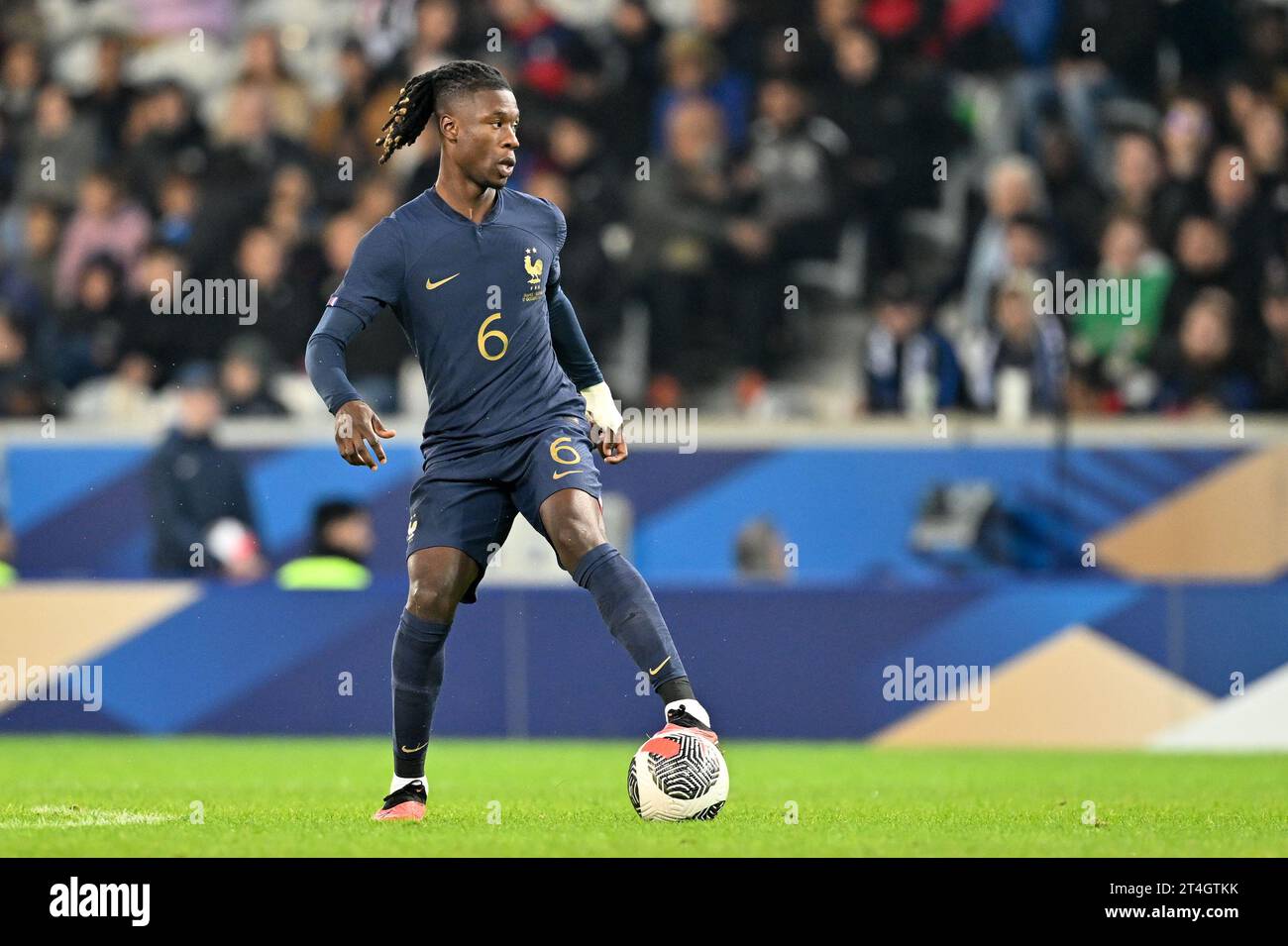 Eduardo Camavinga (6) of France pictured during a soccer game between the national teams of France and Scotland in friendly game, on October 17 , 2023 in Lille, France. (Photo by David Catry / Sportpix) Stock Photo