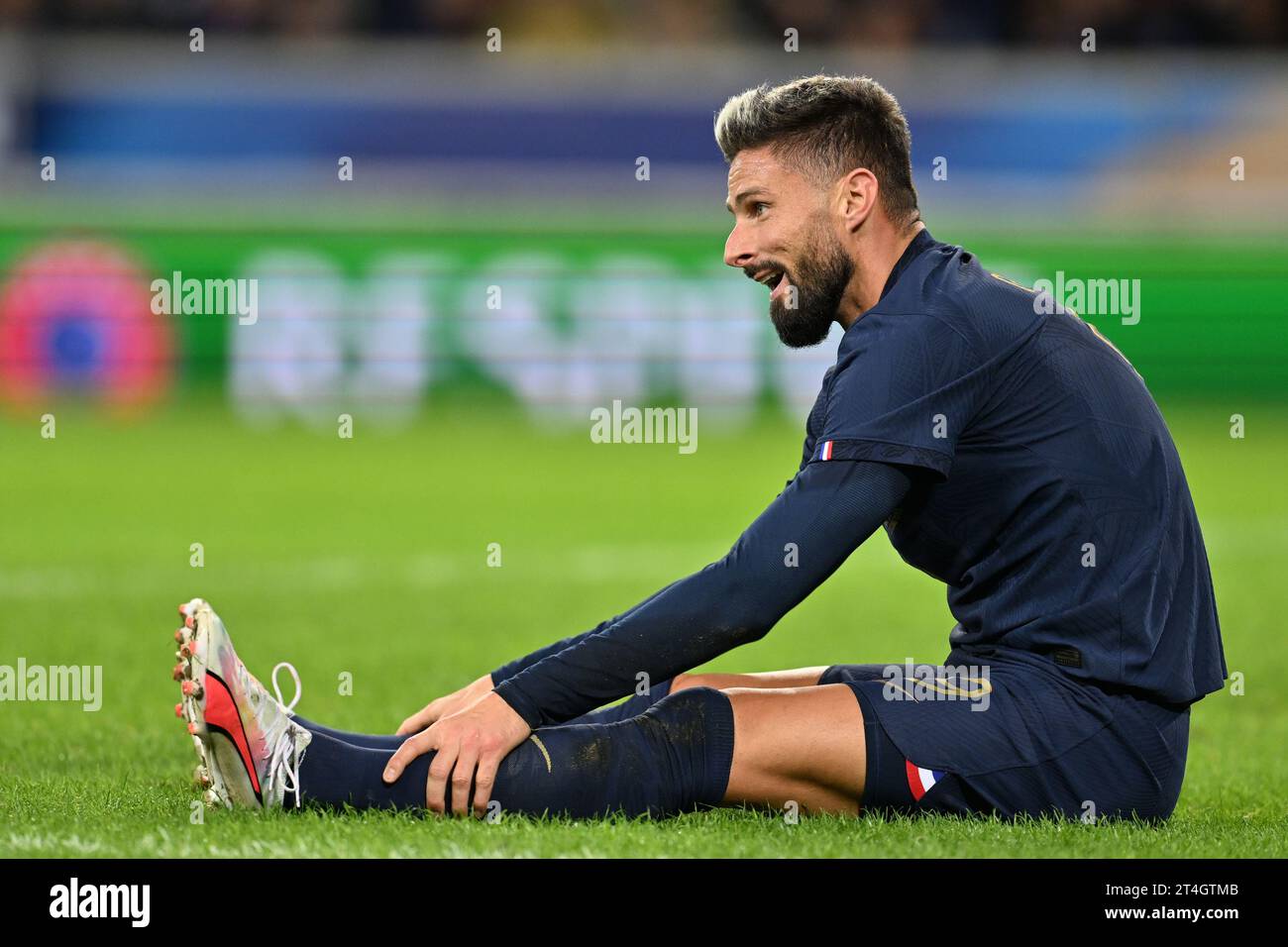 Olivier Giroud (9) of France pictured during a soccer game between the national teams of France and Scotland in friendly game, on October 17 , 2023 in Lille, France. (Photo by David Catry / Sportpix) Stock Photo