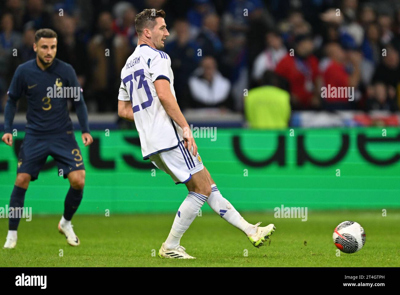 Kenny McLean (23) of Scotland pictured during a soccer game between the national teams of France and Scotland in friendly game, on October 17 , 2023 in Lille, France. (Photo by David Catry / Sportpix) Stock Photo