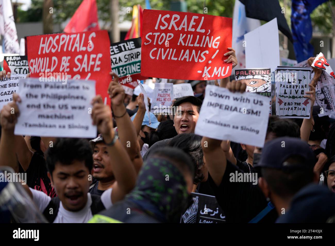 Activists Shout Slogans As They Are Blocked By Police While Trying To 