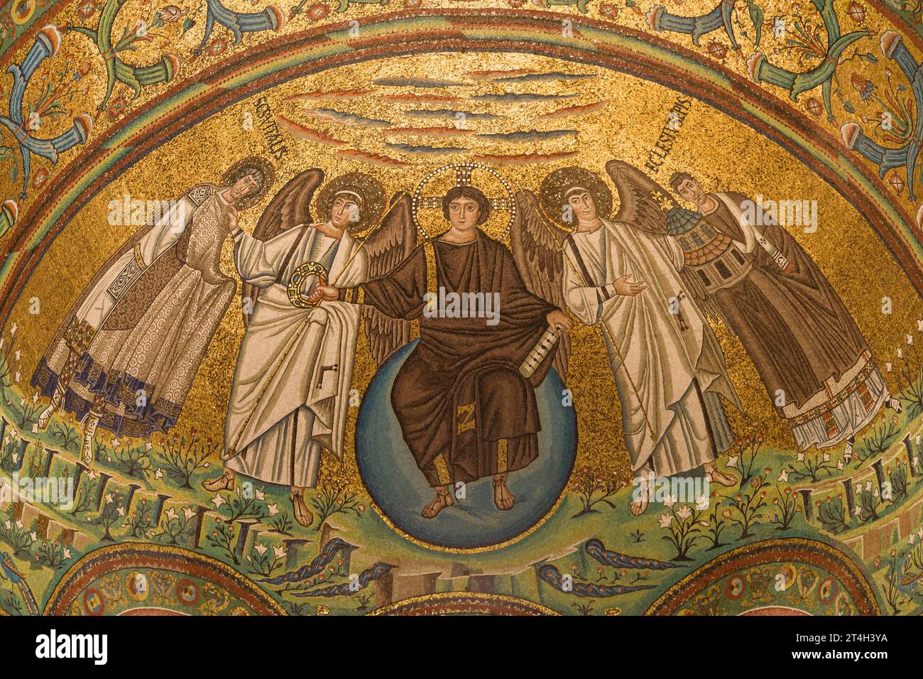 Apse Mosaic of the Basilica San Vitale in Ravenna, Emilia-Romagna, Italy. Stock Photo