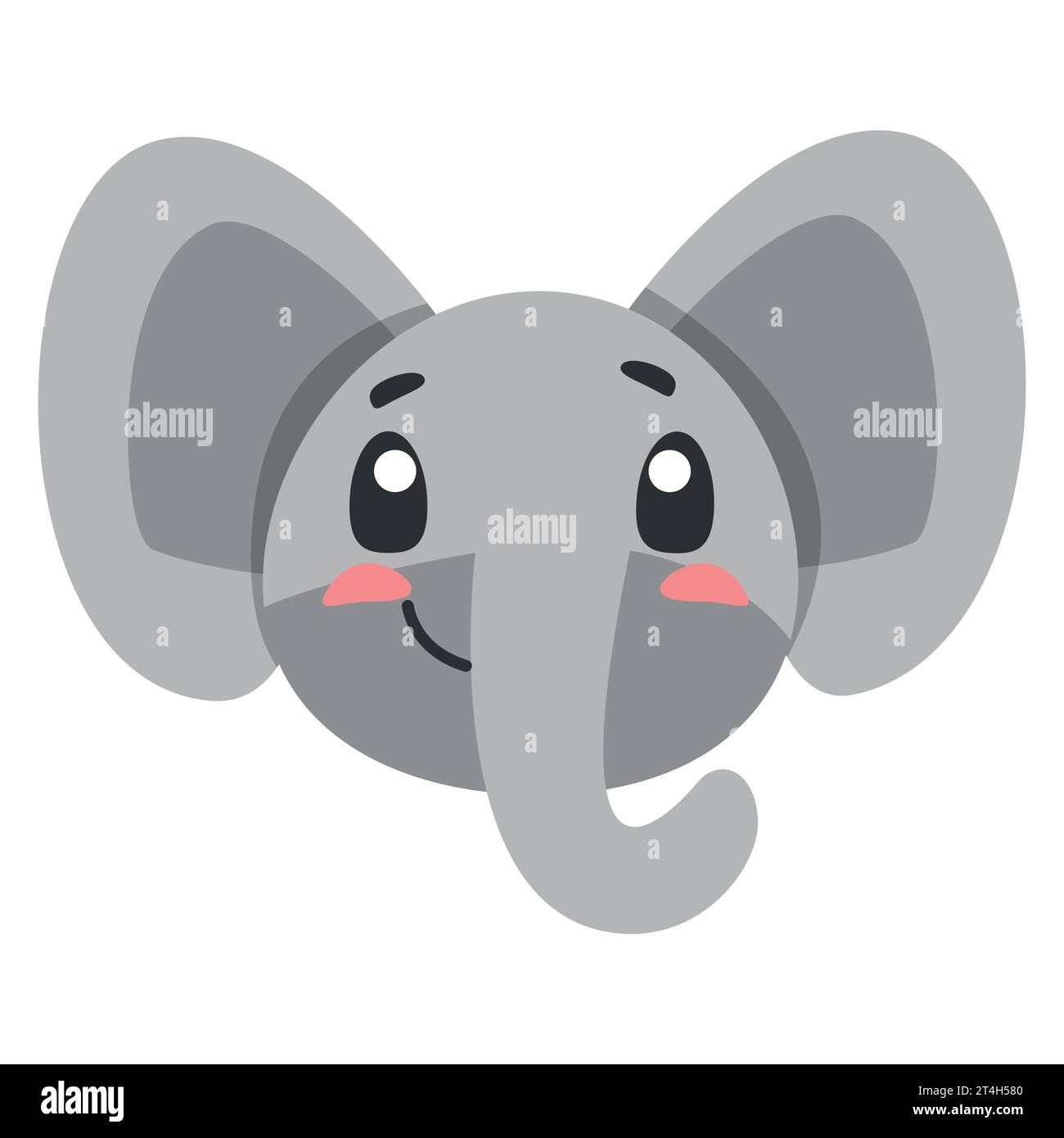 cute animal elephant icon, flat illustration for your design flat style Stock Vector