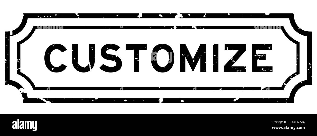 Grunge black customize word rubber seal stamp on white background Stock ...