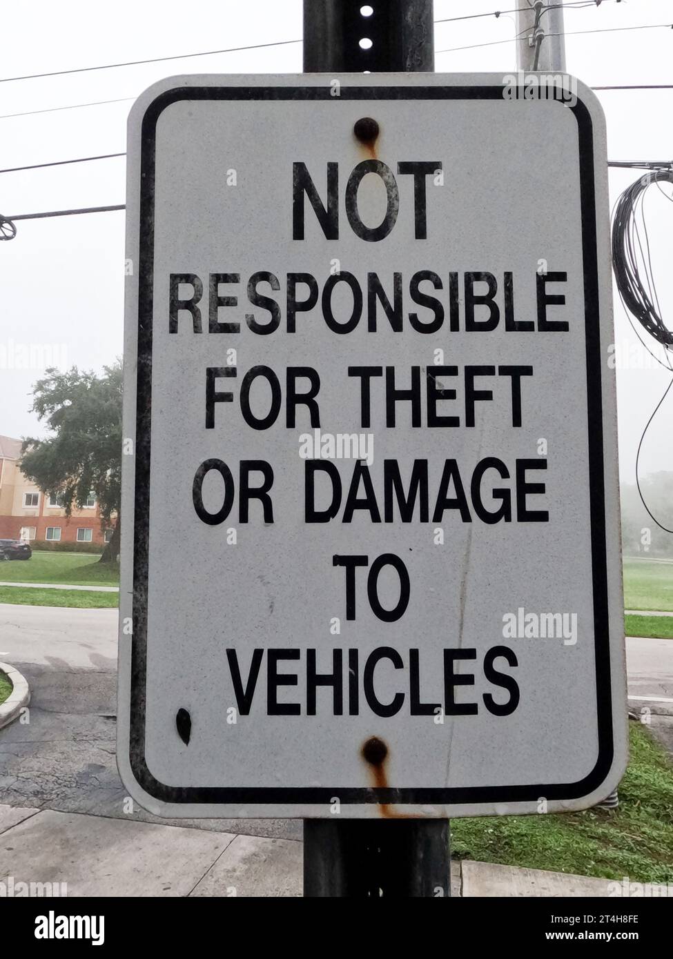 Park At Your Own Risk Company Not Responsible For Loss Or Damage To ...