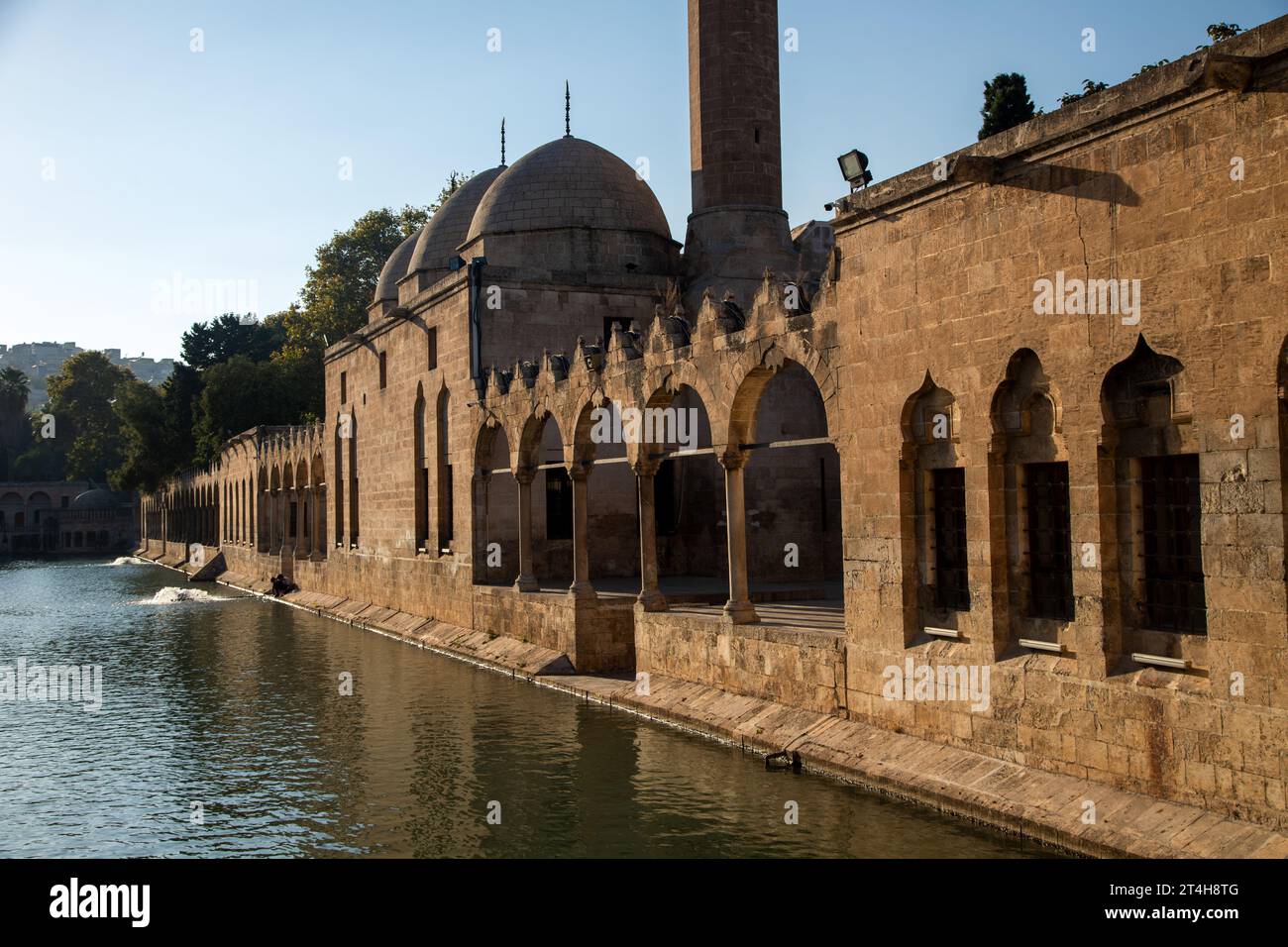 9-08-2023:Balıklıgöl is a religious site in Sanliurfa province and is believed to be sacred.It is believed to be the place where Abraham was thrown in Stock Photo