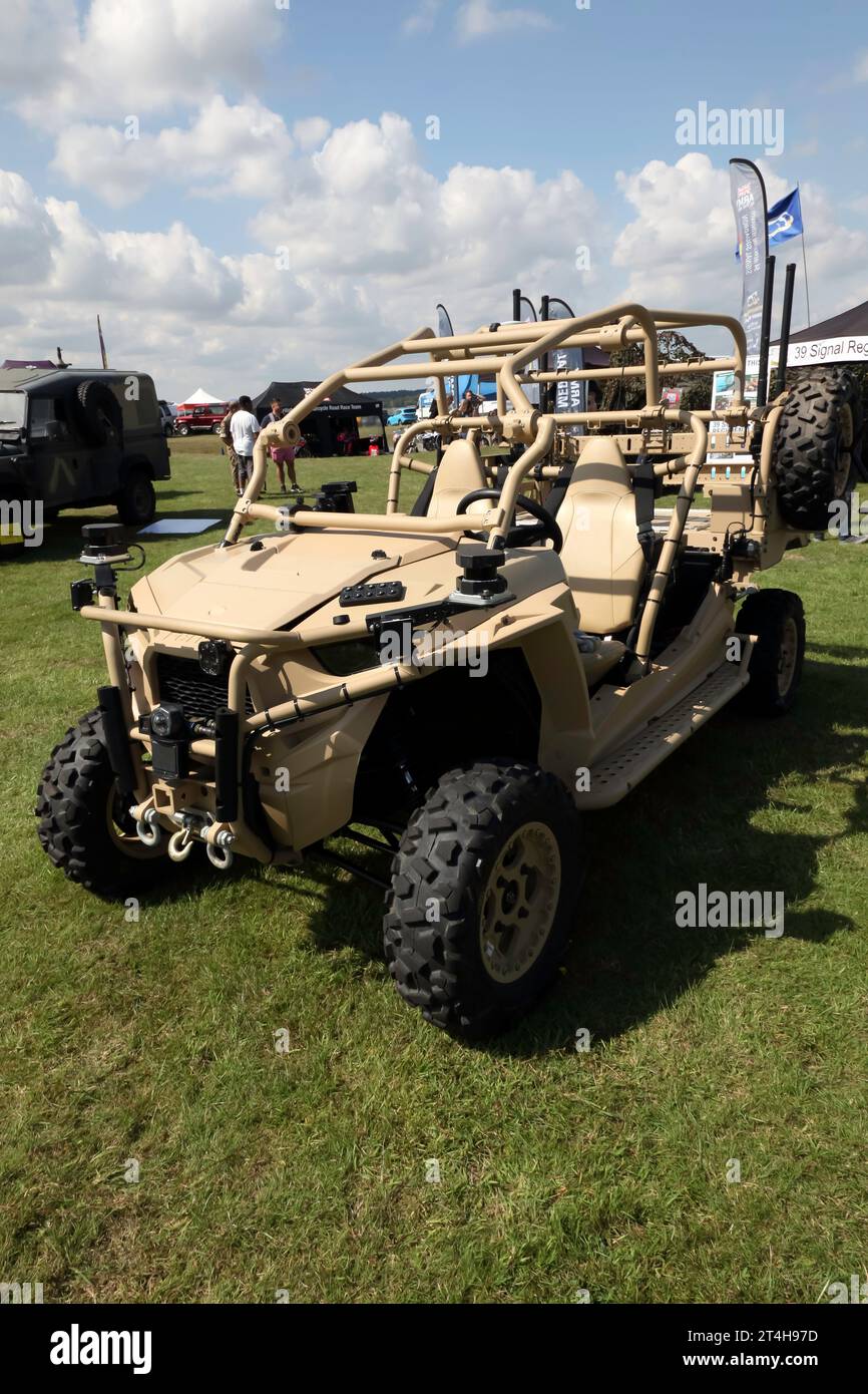 The Polaris M-RZR-4,in use with UK SpecOps and the Royal Marines, on display at the 2023 British Motor Show, Farnborough. Stock Photo