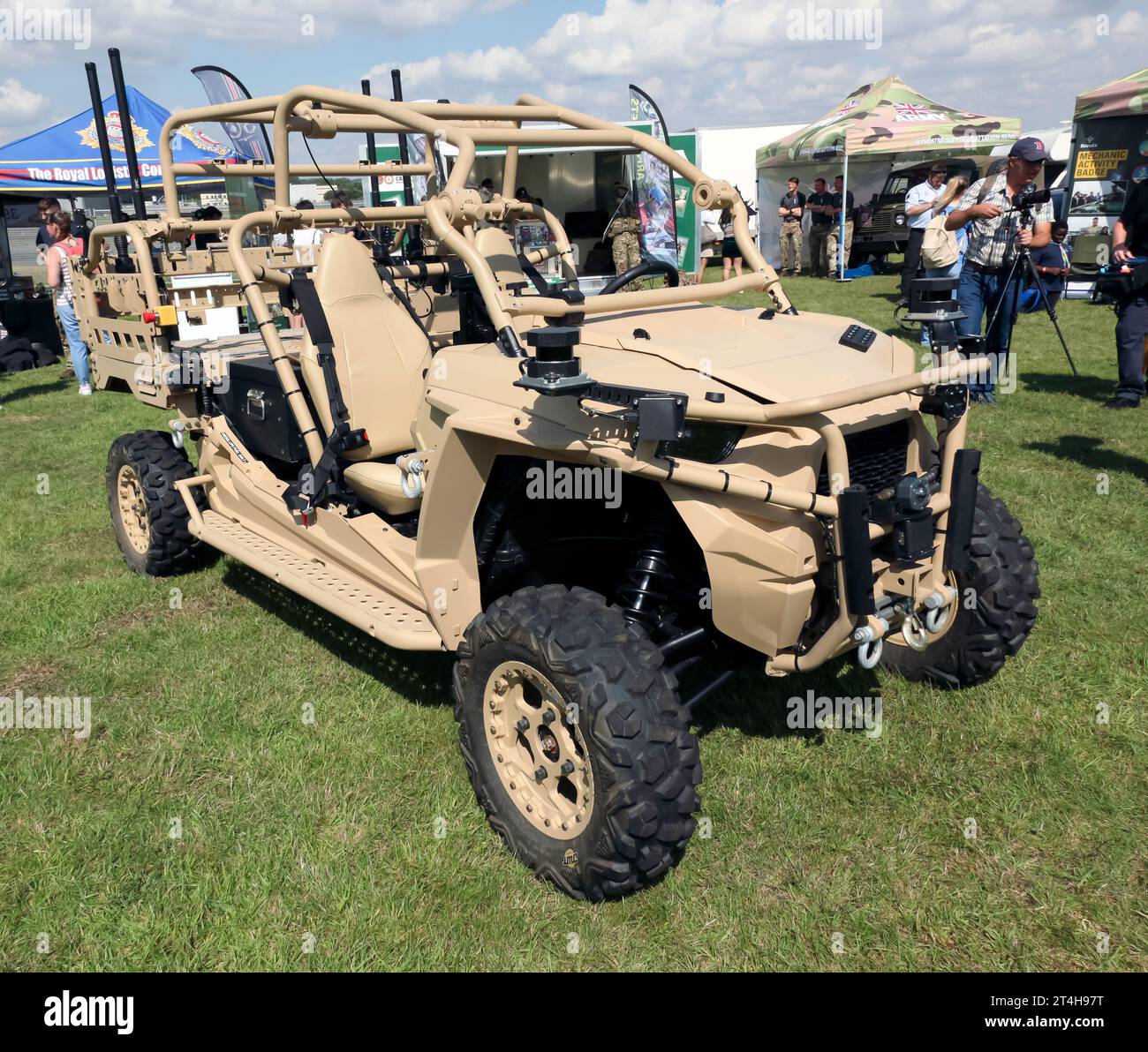 The Polaris M-RZR-4,in use with UK SpecOps and the Royal Marines, on display at the 2023 British Motor Show, Farnborough. Stock Photo