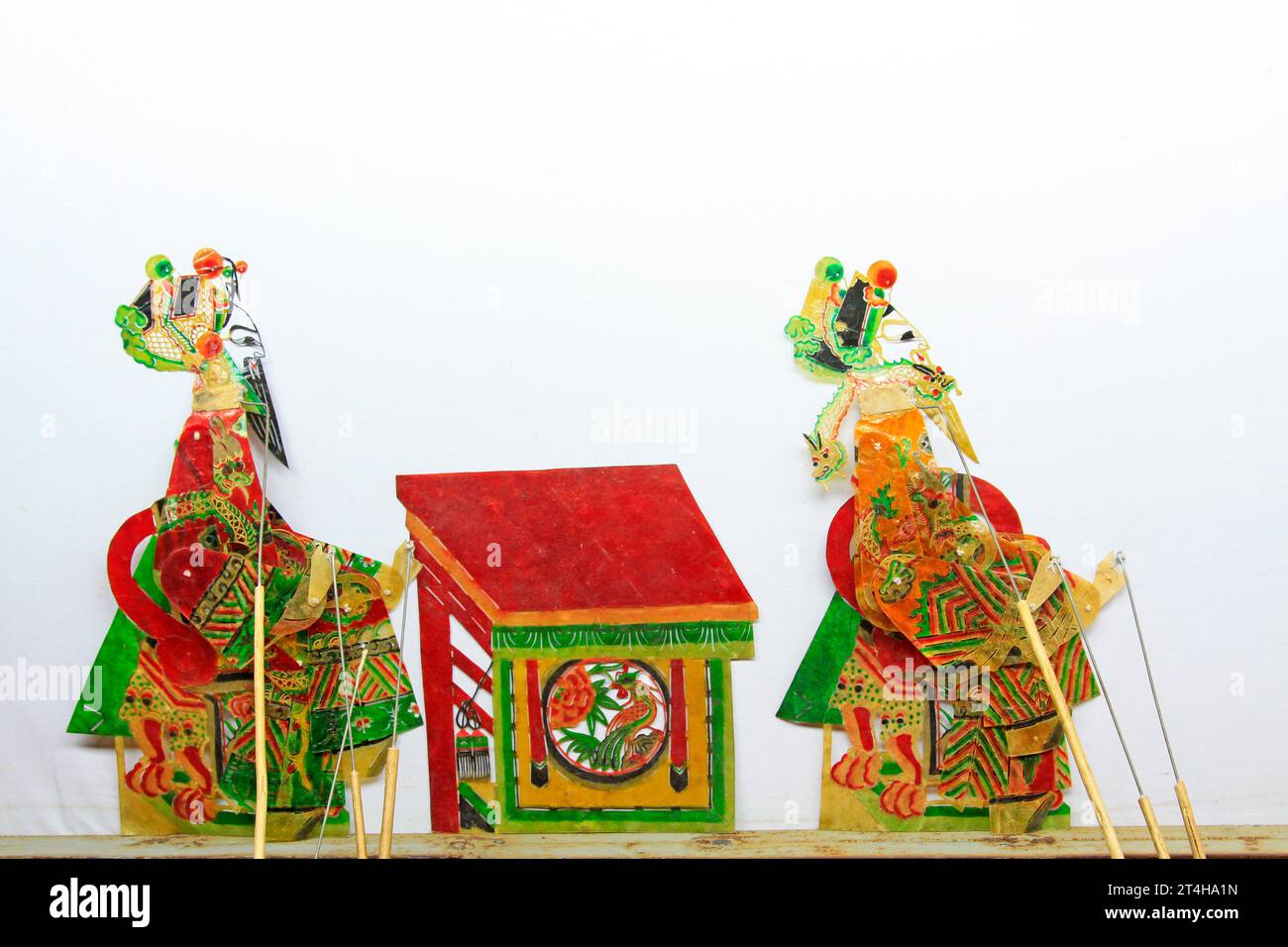 Chinese shadow play figures, closeup of photo Stock Photo - Alamy