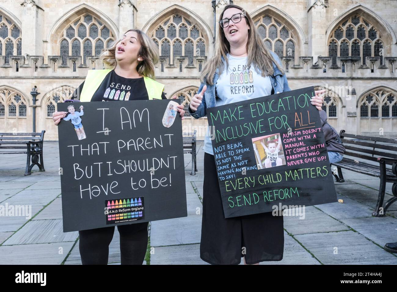 Special educational needs protest in Bath somerset UK Stock Photo Alamy