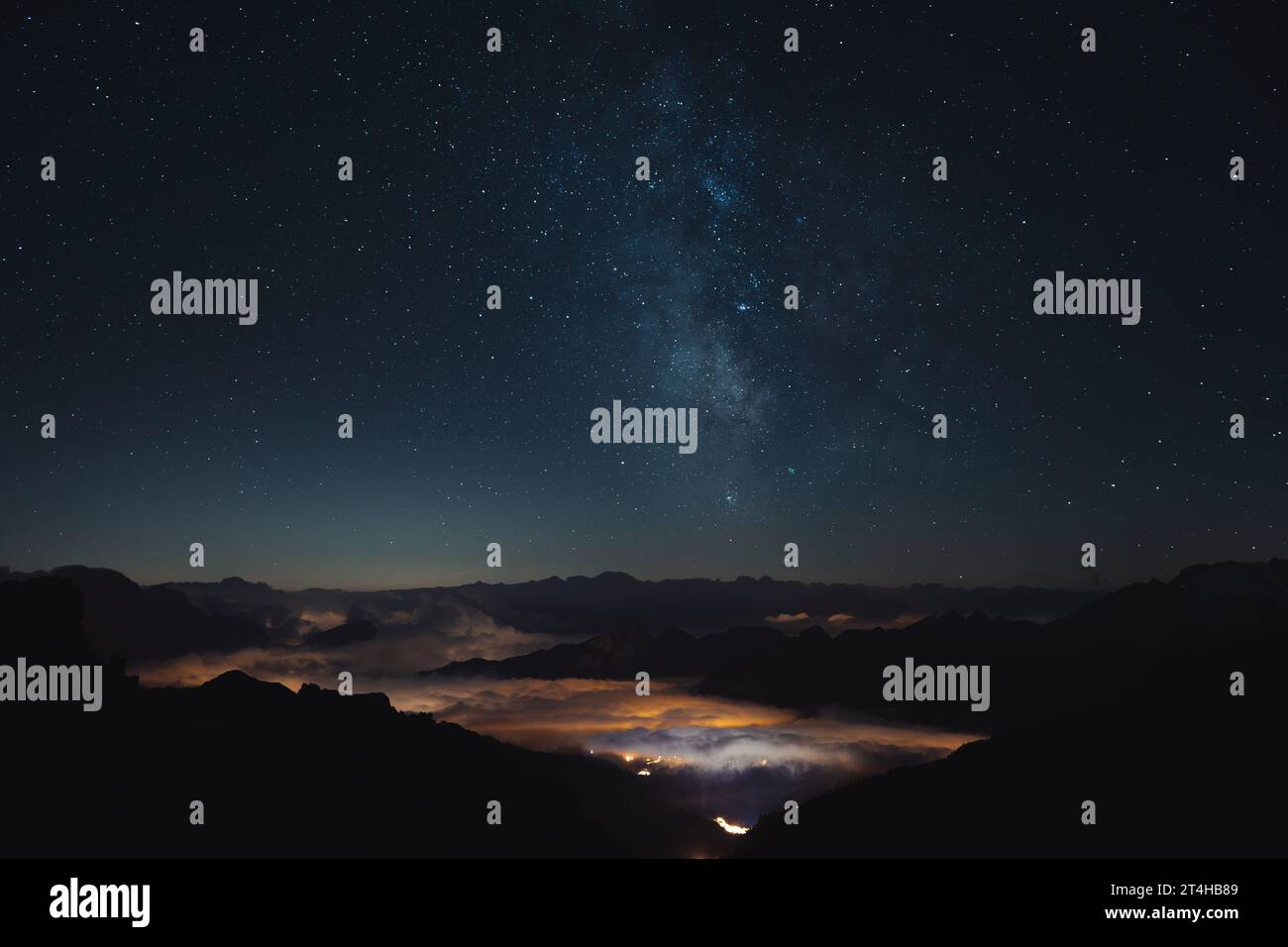 Milky Way night sky Stock Photo