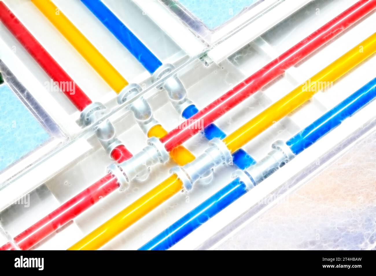 Color gas pipeline, computer generated images, closeup of photo Stock