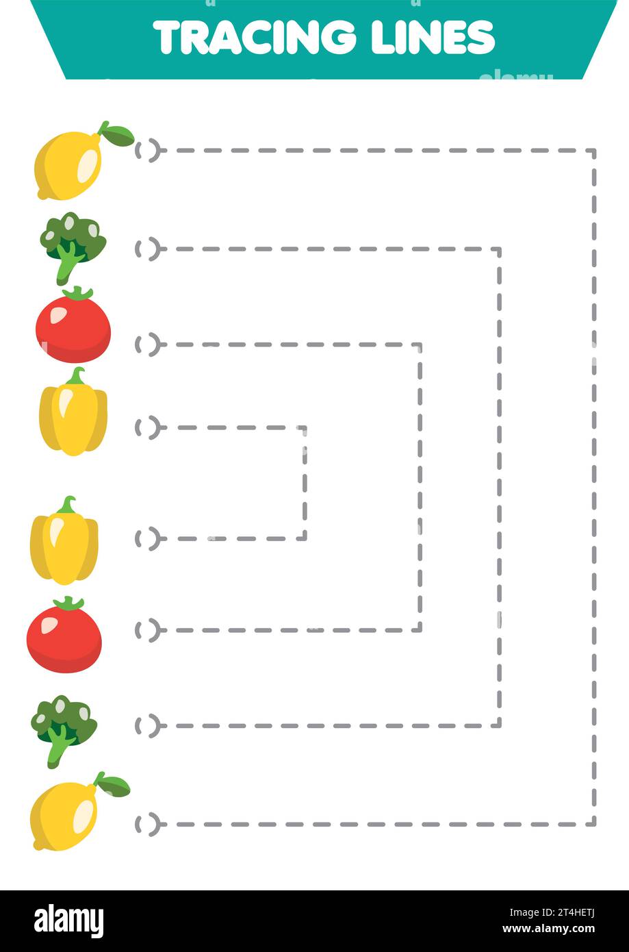 Practice of handwriting vegetables. Drawing lines for preschoolers ...