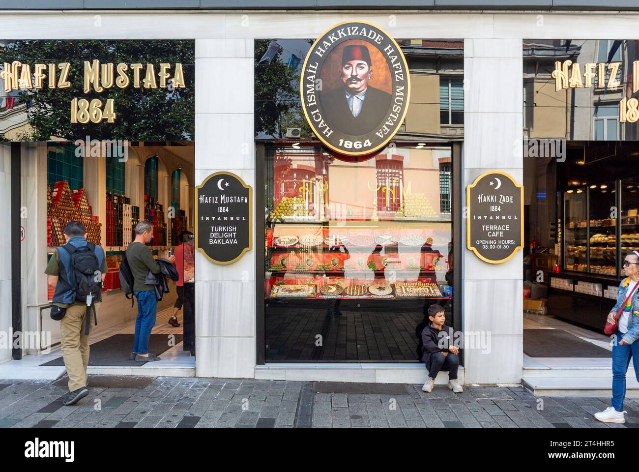 Istanbul, Turkey, Hafiz mustafa 1864 is a store that sell all kinds of Turkish delights, Editorial only. Stock Photo